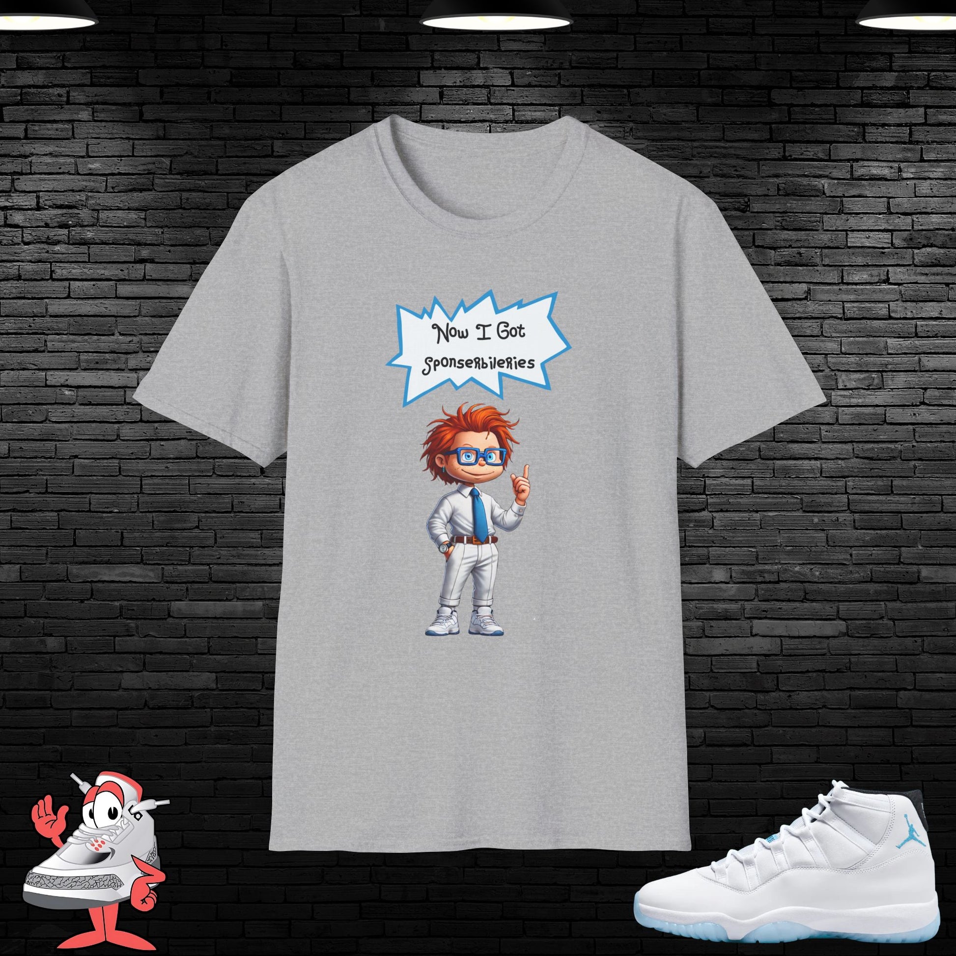 Air Jordan Legend Blue Retro 11 Matching Sneaker Tee Shirt Rugrats Graphic Funny