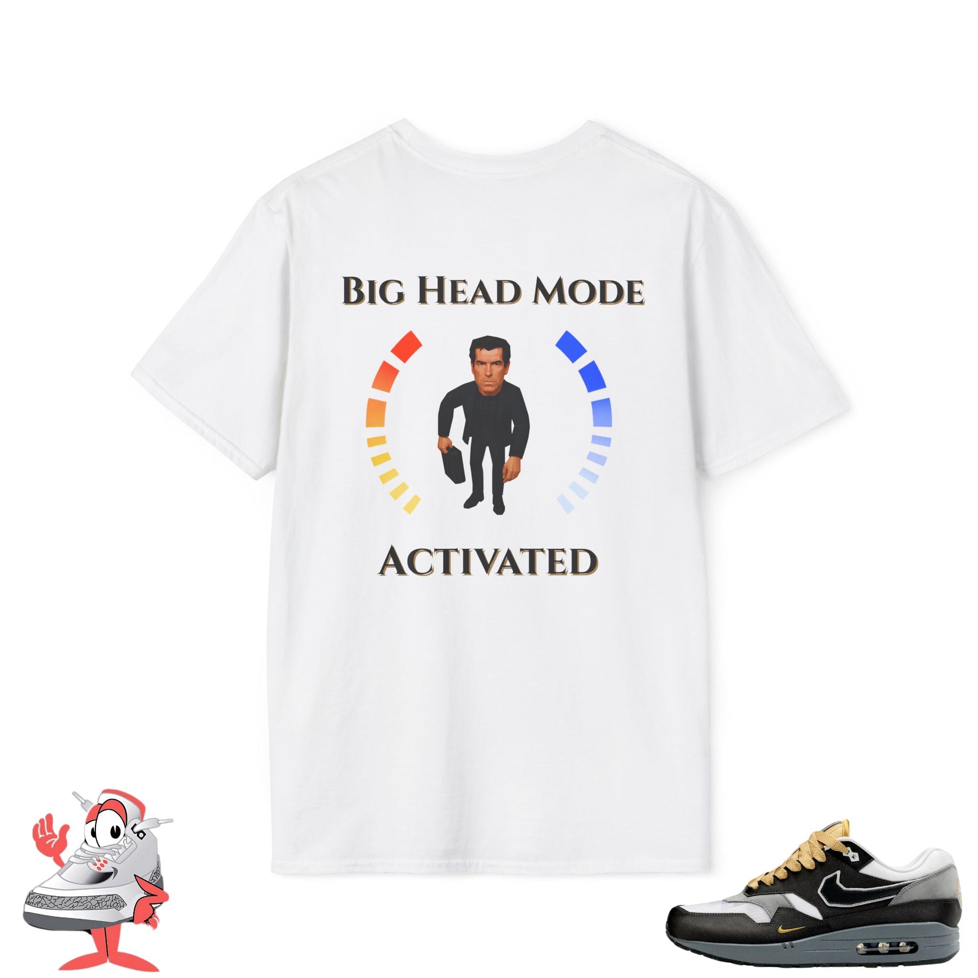 Matching Shirt For Nike Air Max 1 Big Head Mode T-Shirt Goldeneye 007 Match Tee