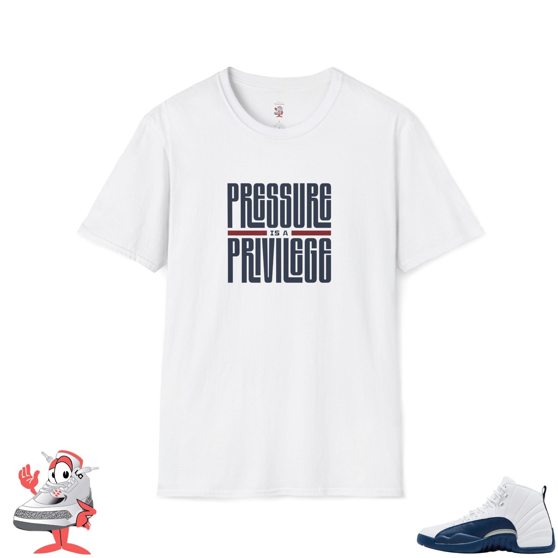Matching Shirt For Air Jordan Retro 12 White French Blue Sneaker Match Tee