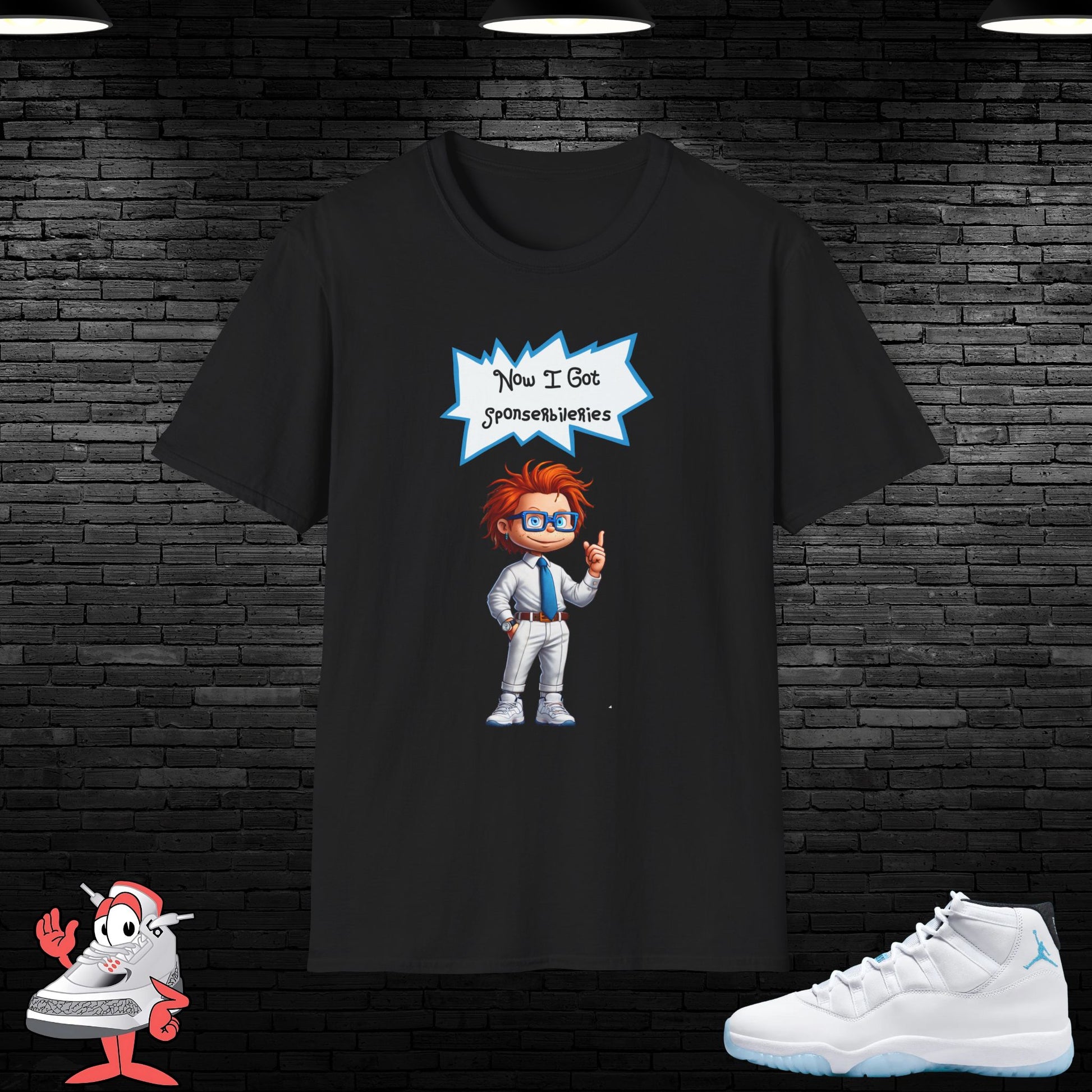 Air Jordan Legend Blue Retro 11 Matching Sneaker Tee Shirt Rugrats Graphic Funny