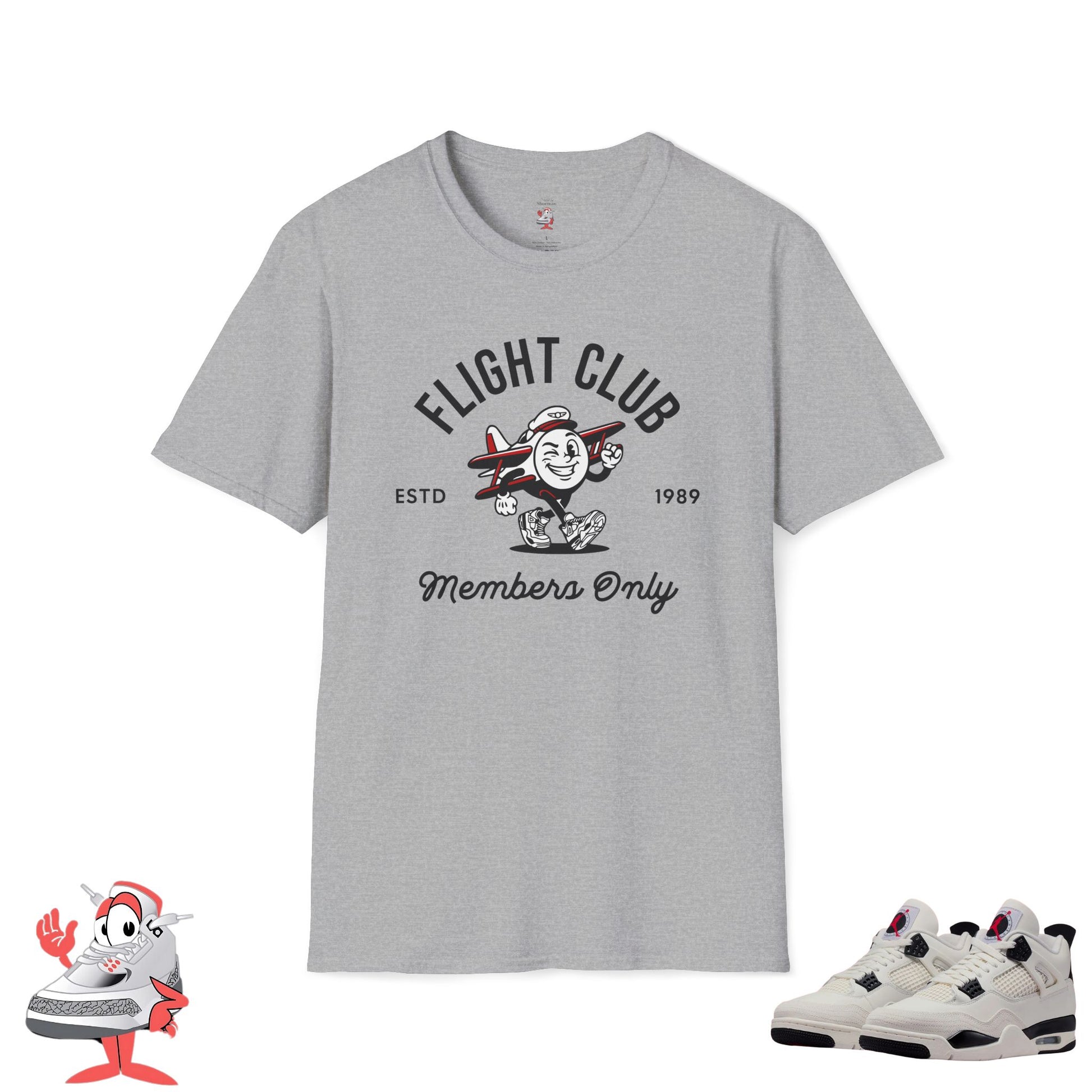 Matching Shirt For Air Jordan Retro 4 Flight Club White Black Red Sneaker Match