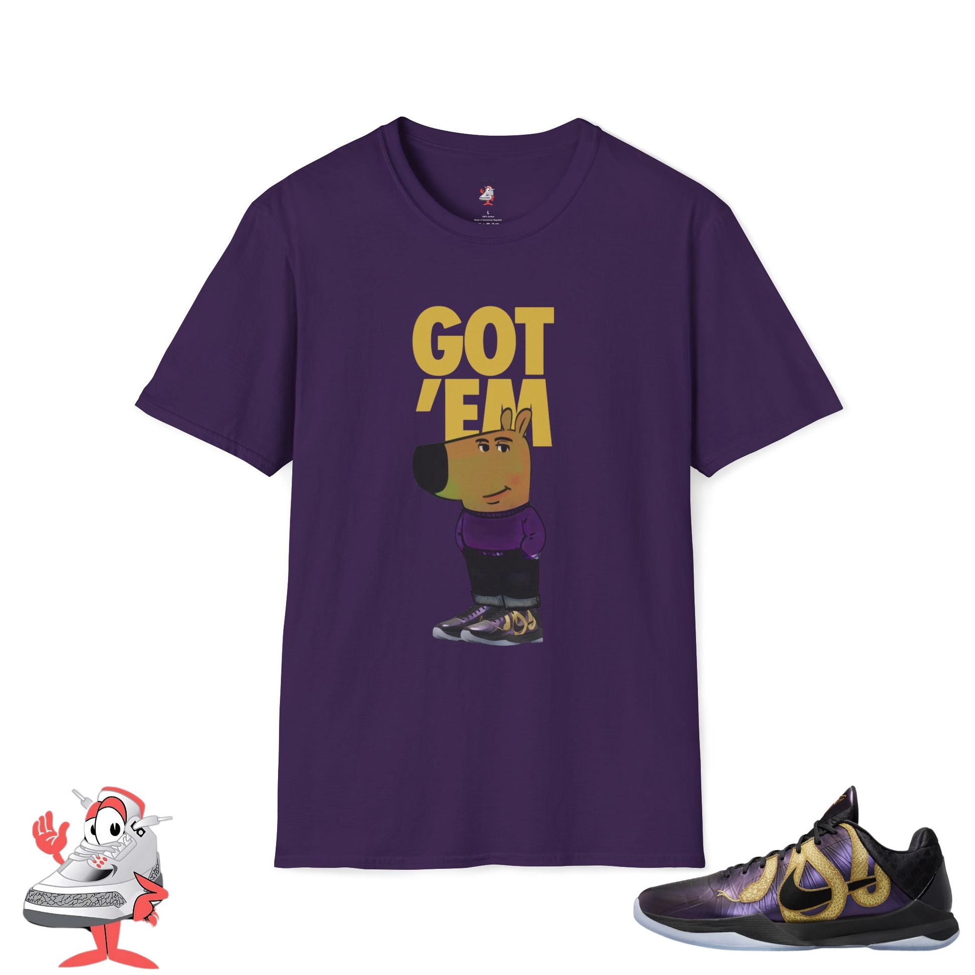 Matching Shirt For Kobe V Prototype Year Of Mamba Snake Eggplant Chill Guy Tee