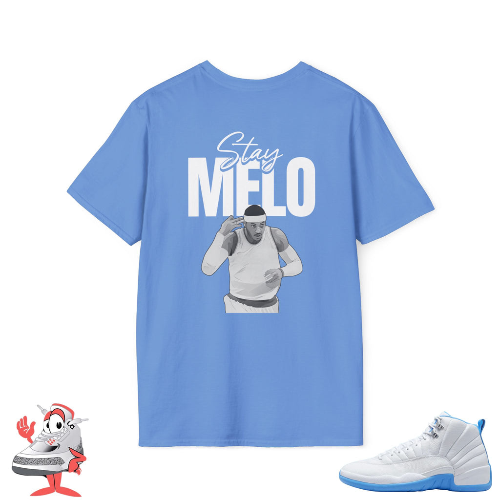 Matching Shirt For Air Jordan Retro 12 Melo White University Blue Sneaker Match