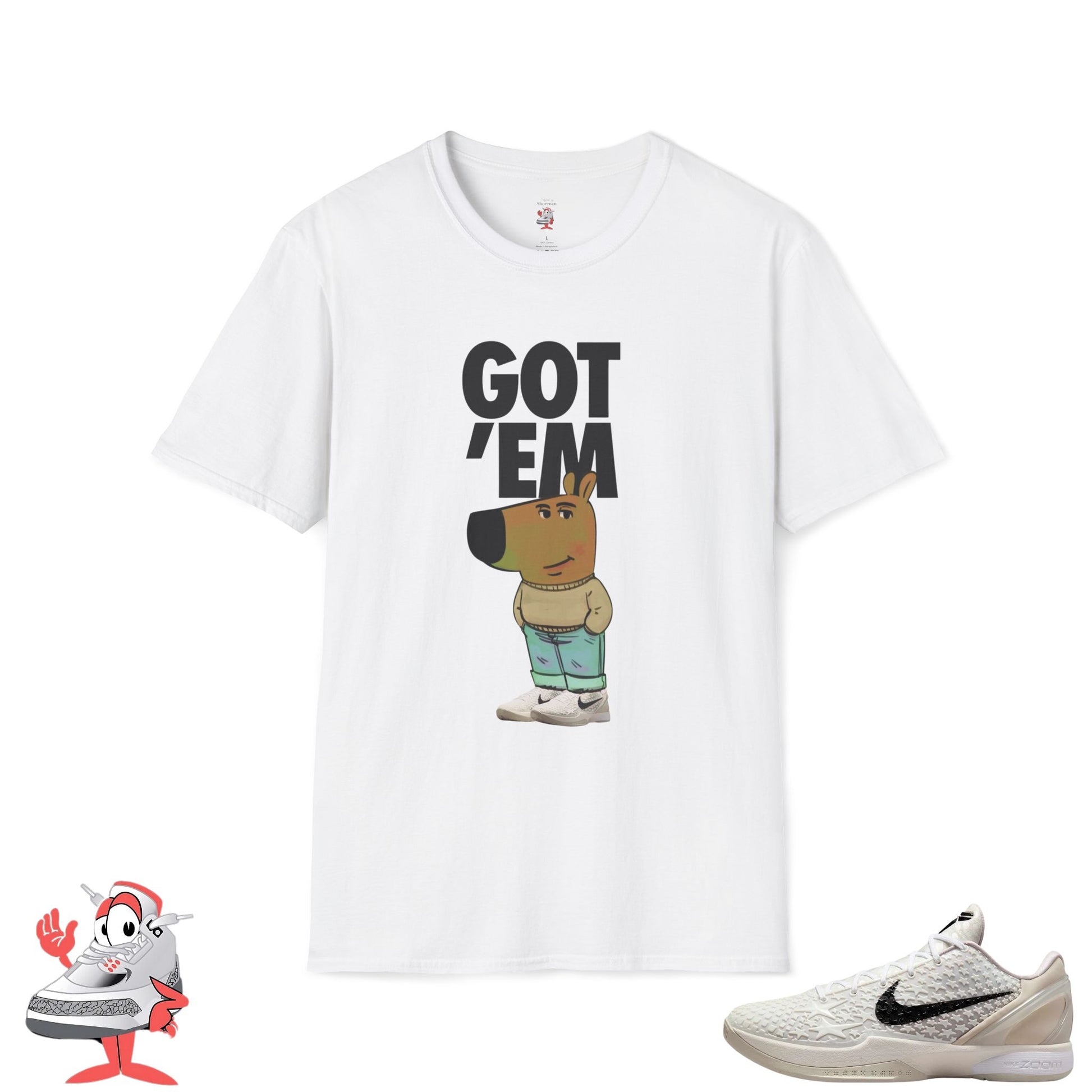 Nike Kobe 6 Protro All-Star Matching Shirt Mamba Mentality Chill Guy Tee White