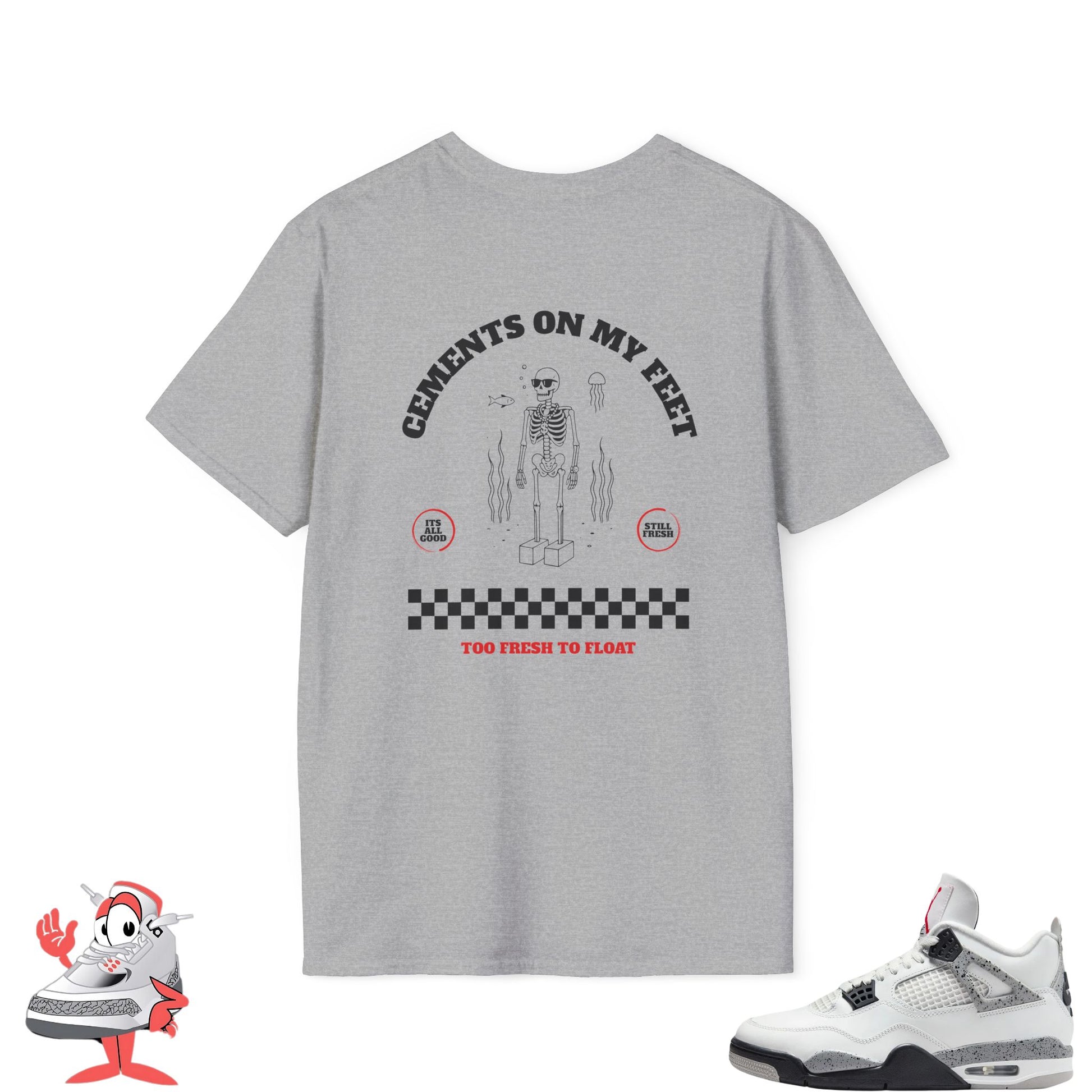Matching Shirt For Air Jordan Retro 4 White Cement OG IV Tee Vintage Nike Match