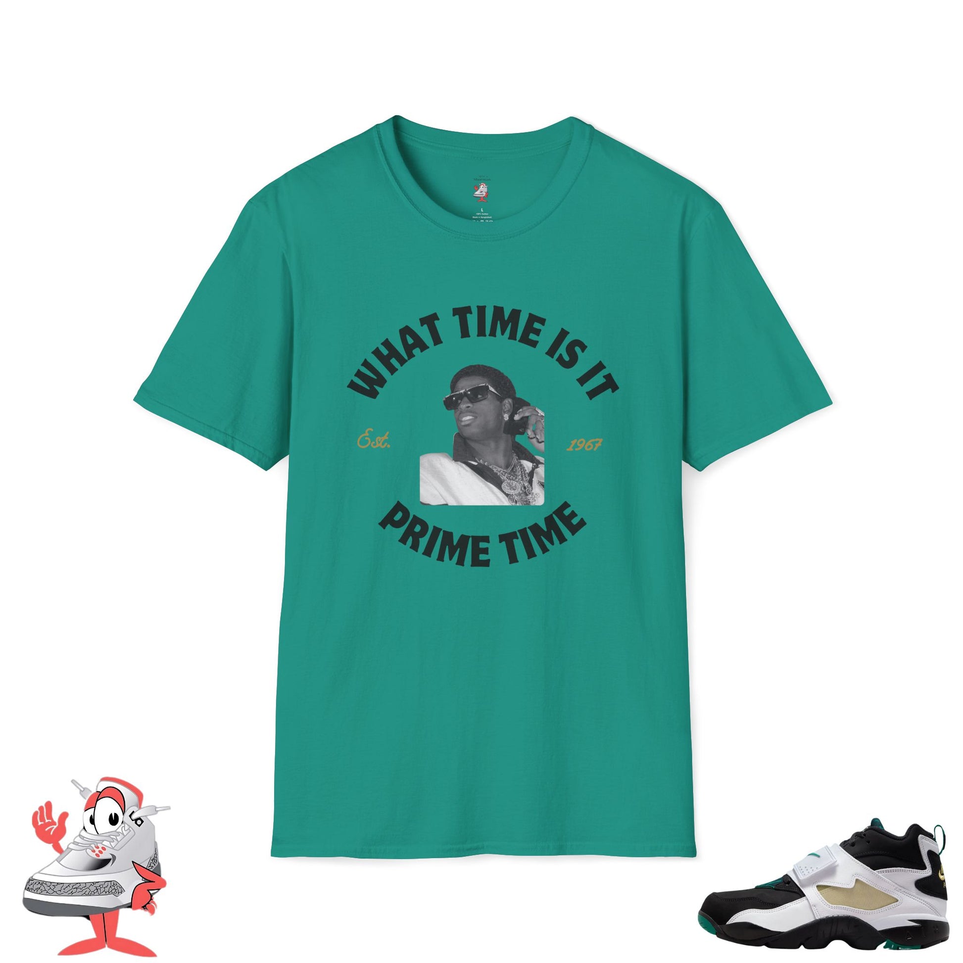 Matching Shirt Nike Air Diamond Turf Emerald Prime Time T-Shirt Deion Sanders