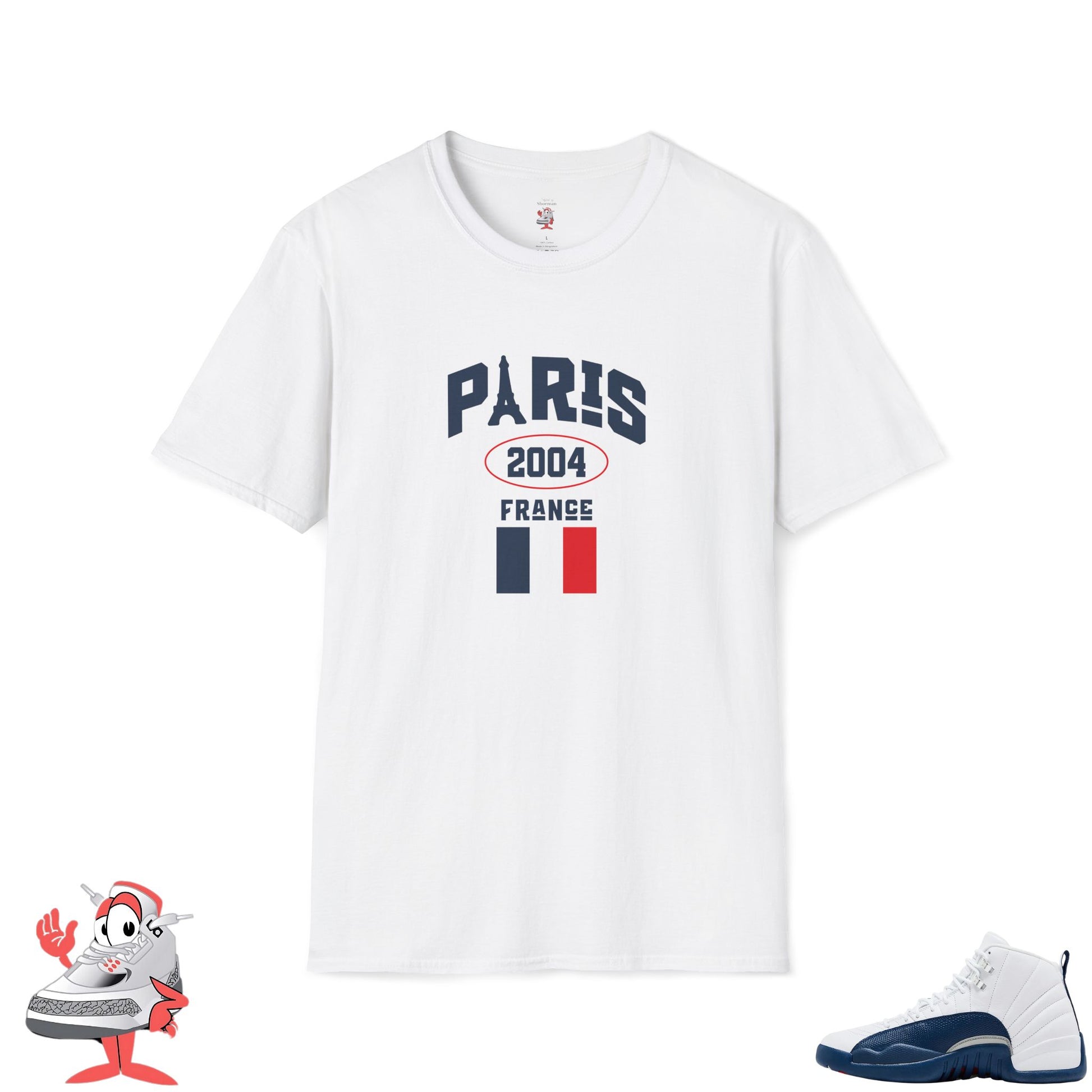 Matching Shirt For Air Jordan Retro 12 White French Blue Sneaker Match Tee XII