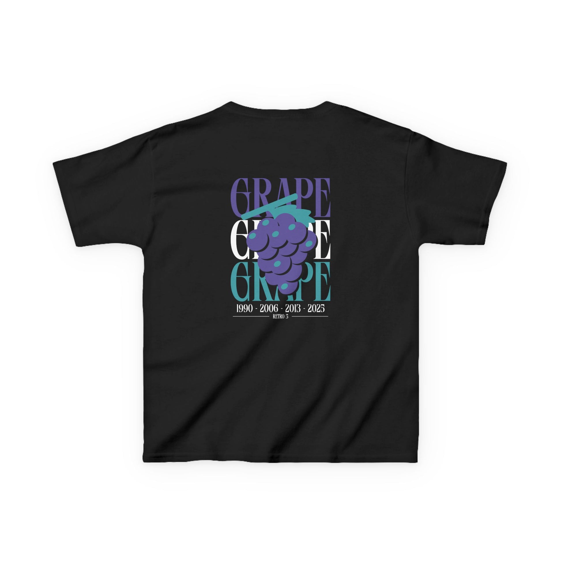 Kids Matching Shirt For Air Jordan Retro 5 Grape Sneaker Match Tee 90s Youth