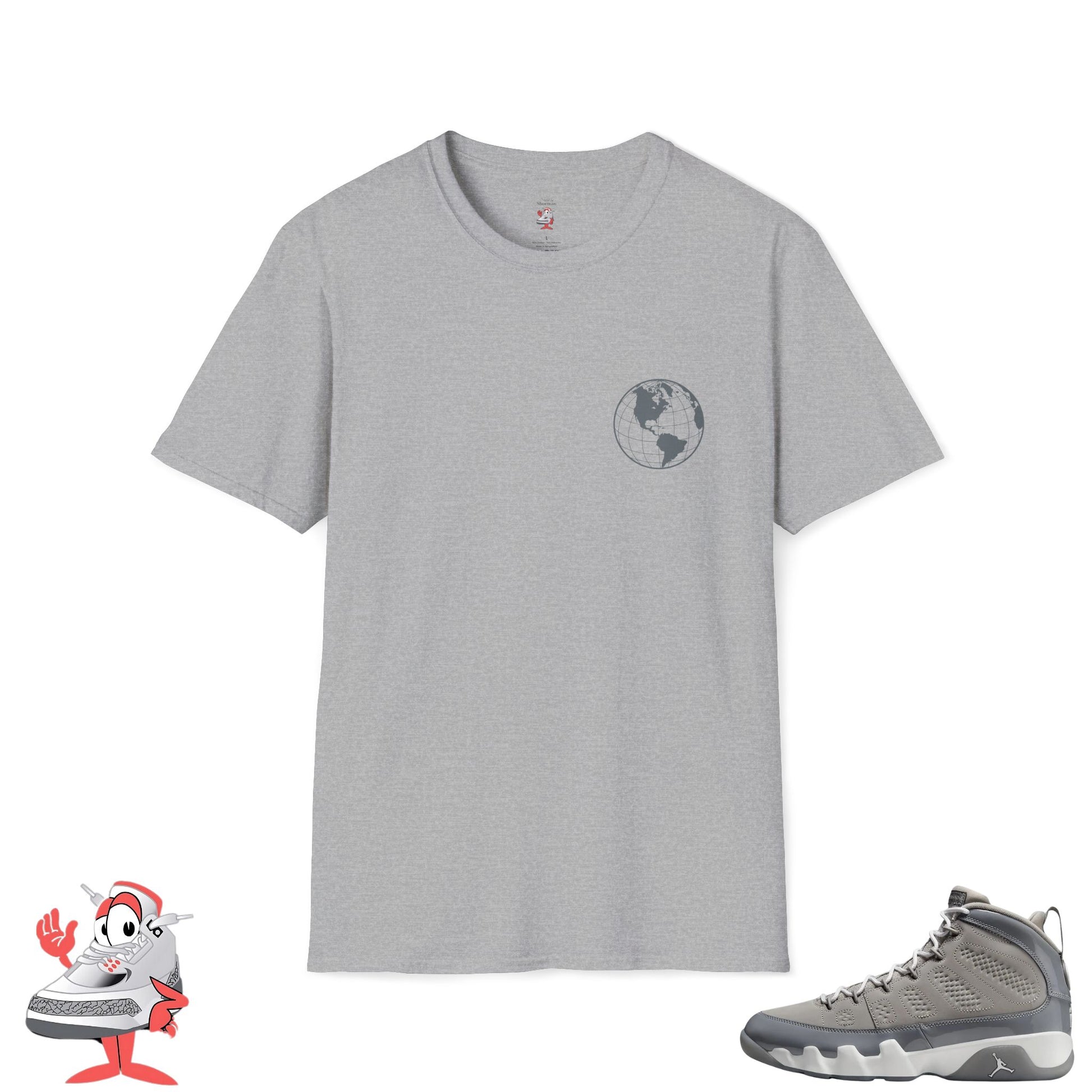 Matching Shirt for Air Jordan Retro 9 Cool Grey Sneaker Match Tee Nike T-Shirt