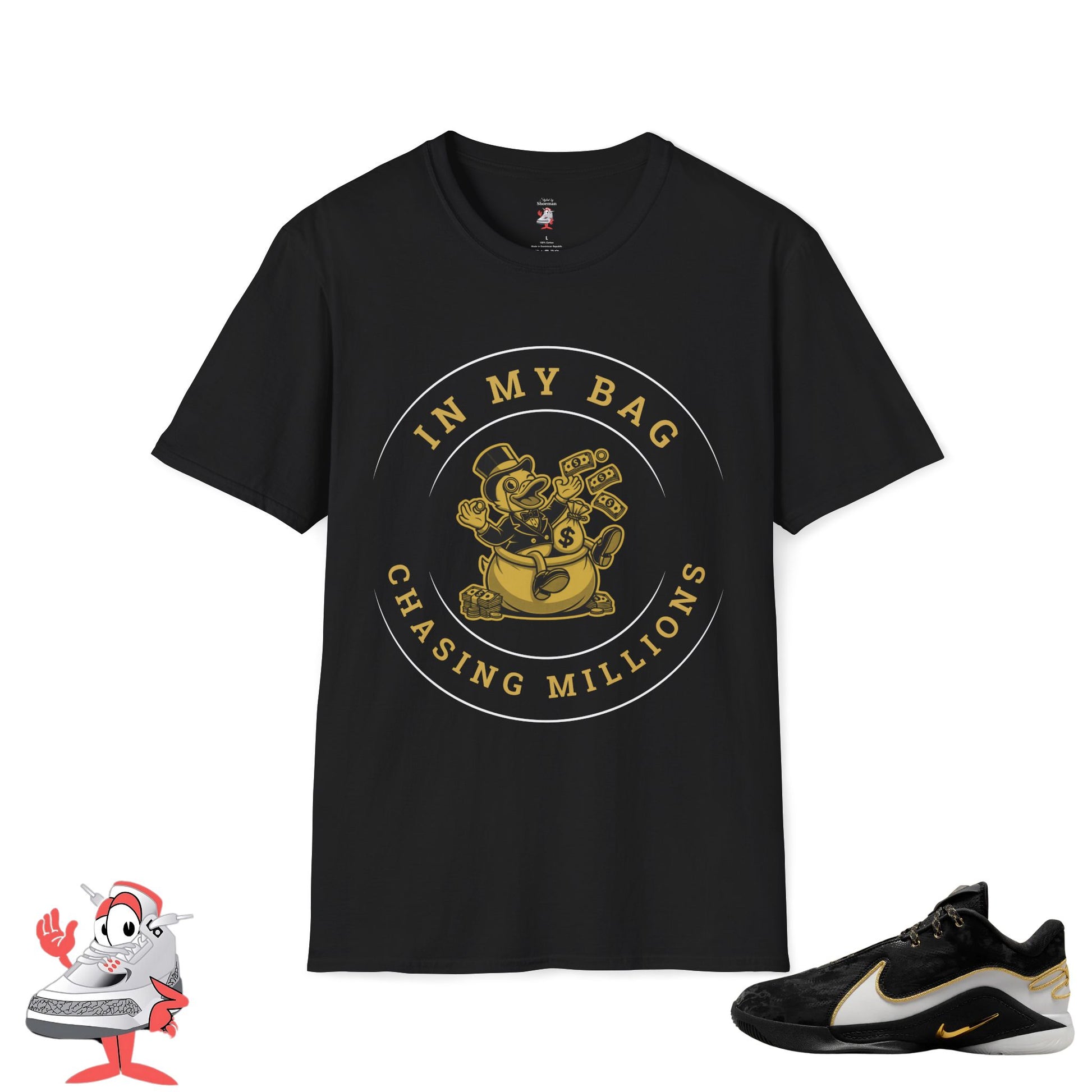 In My Bag Matching Shirt For Nike Lebron 22 Mogul Unisex Tee Black Gold Sneaker