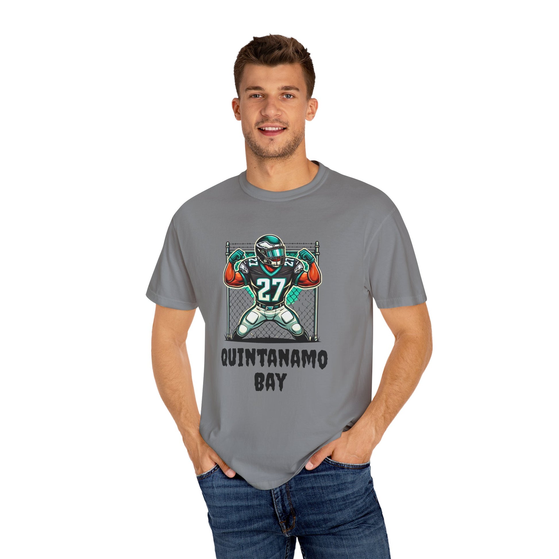 Quintanamo Bay Football Graphic T-Shirt NFL Philadelphia Eagles Quinyon Mitchell