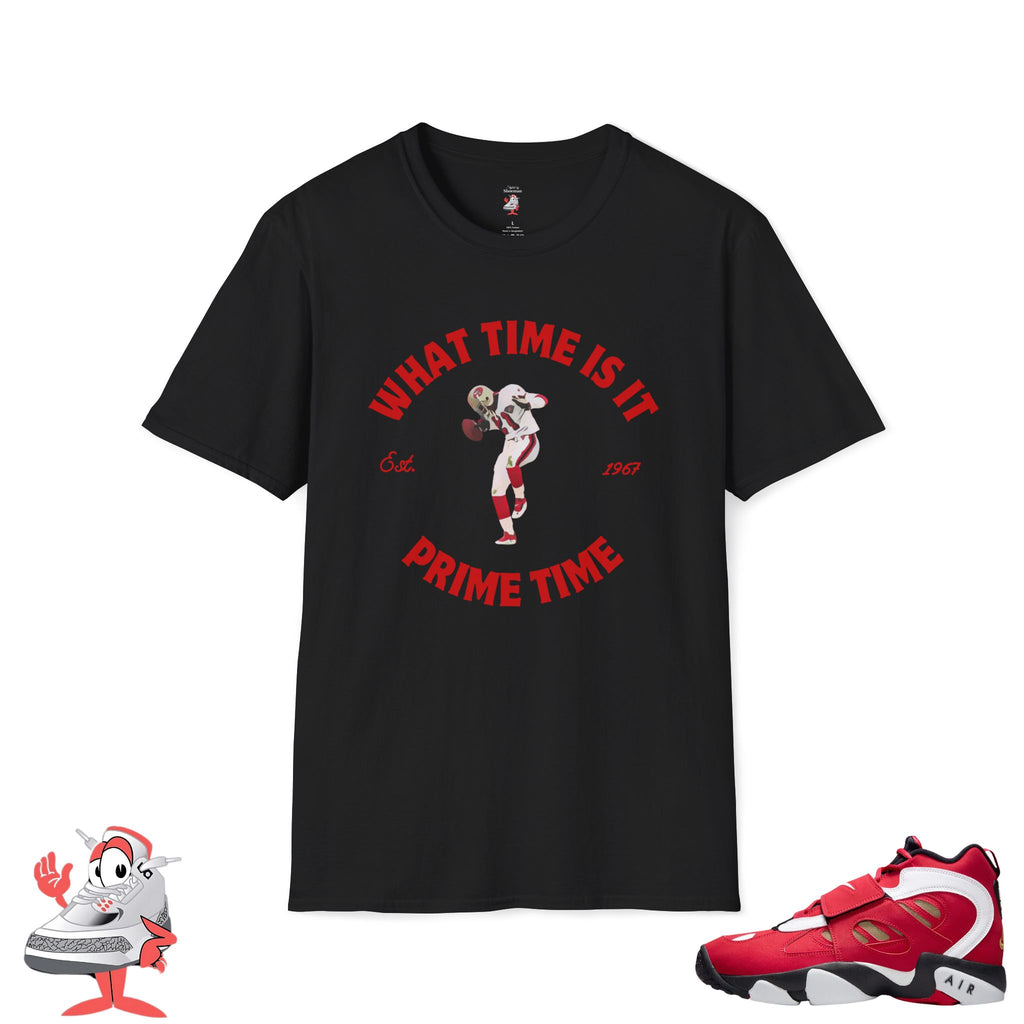 Prime Time T-Shirt Matches Nike Air Diamond Turf 2 Prime Red 49ers Shoes Deion