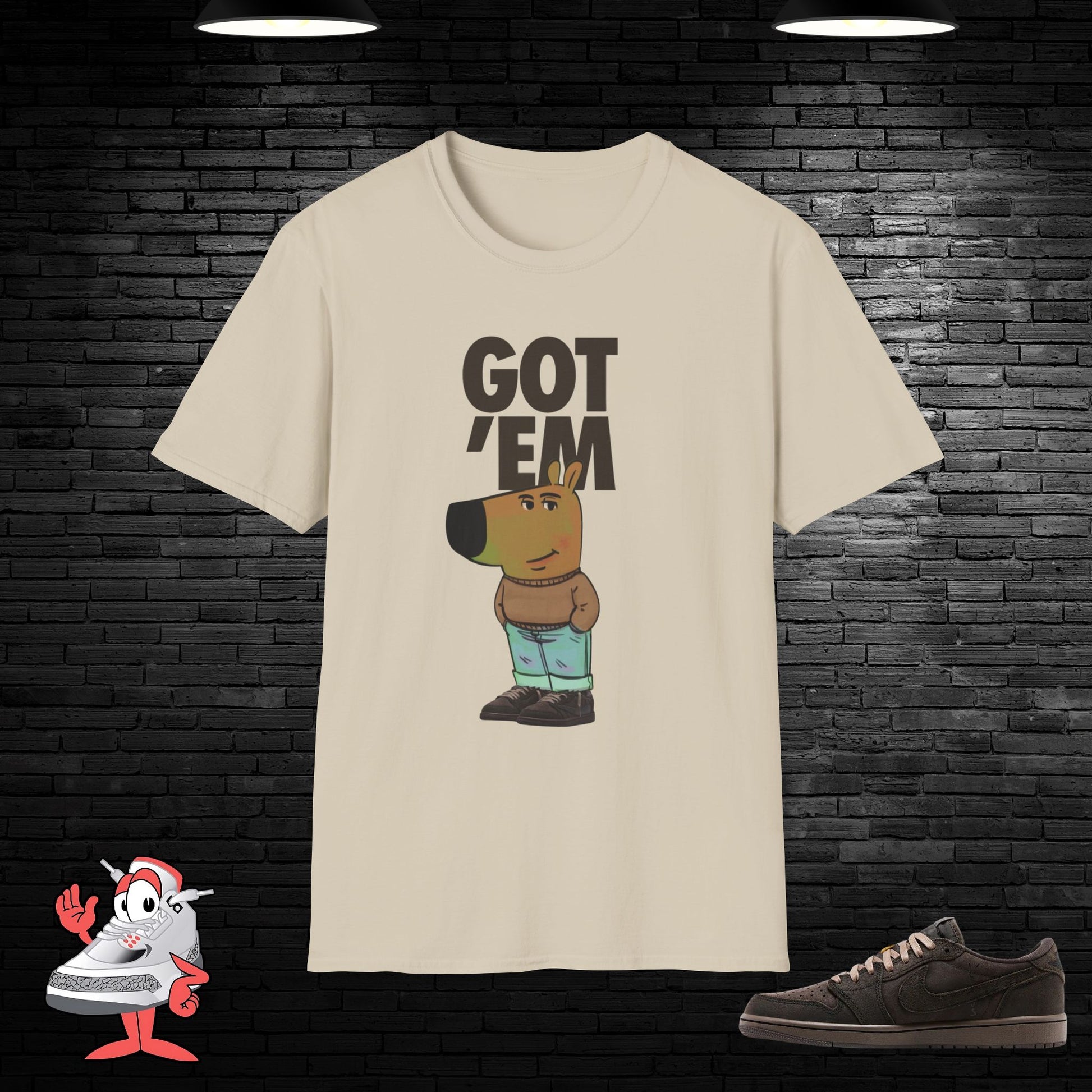 Travis Scott Air Jordan Retro 1 Velvet Brown Matching Shirt Chill Guy Sneaker
