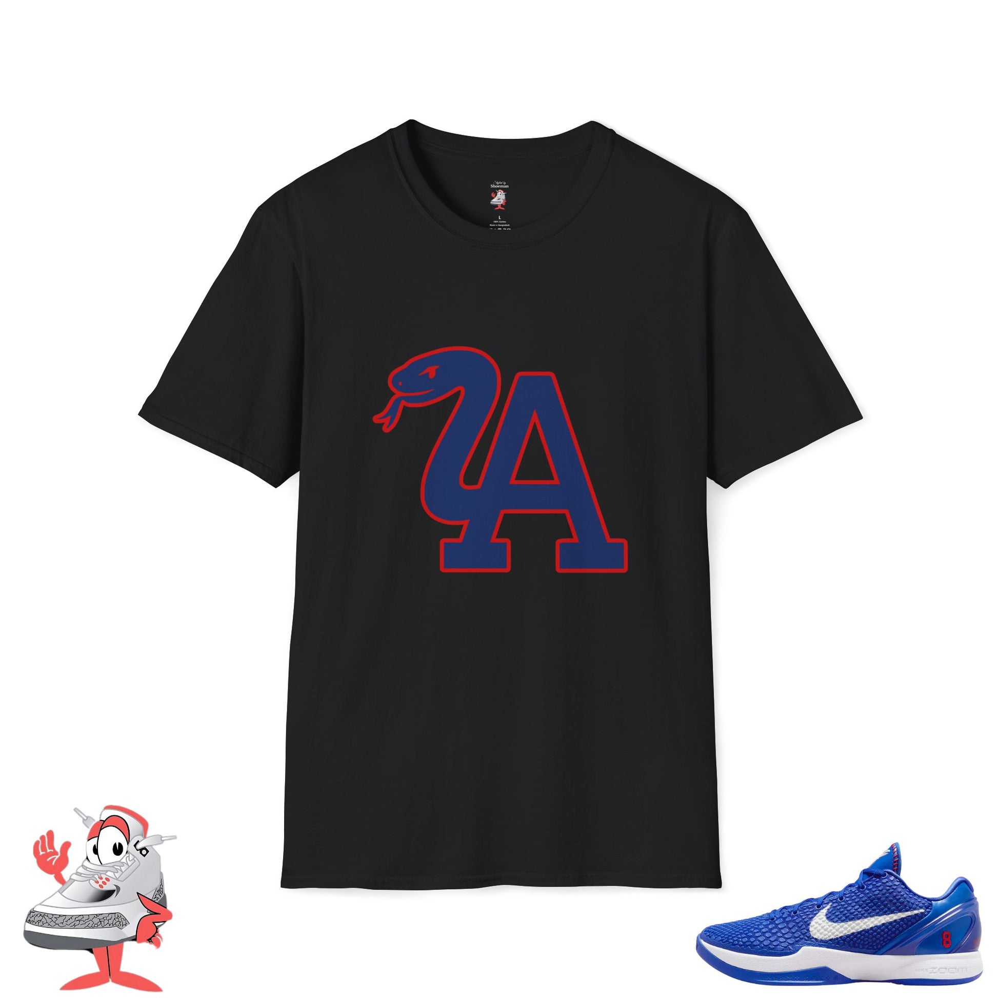 Matching Shirt For Nike Kobe 6 Proto Dodgers Blue White LA Mamba Sneaker Tee