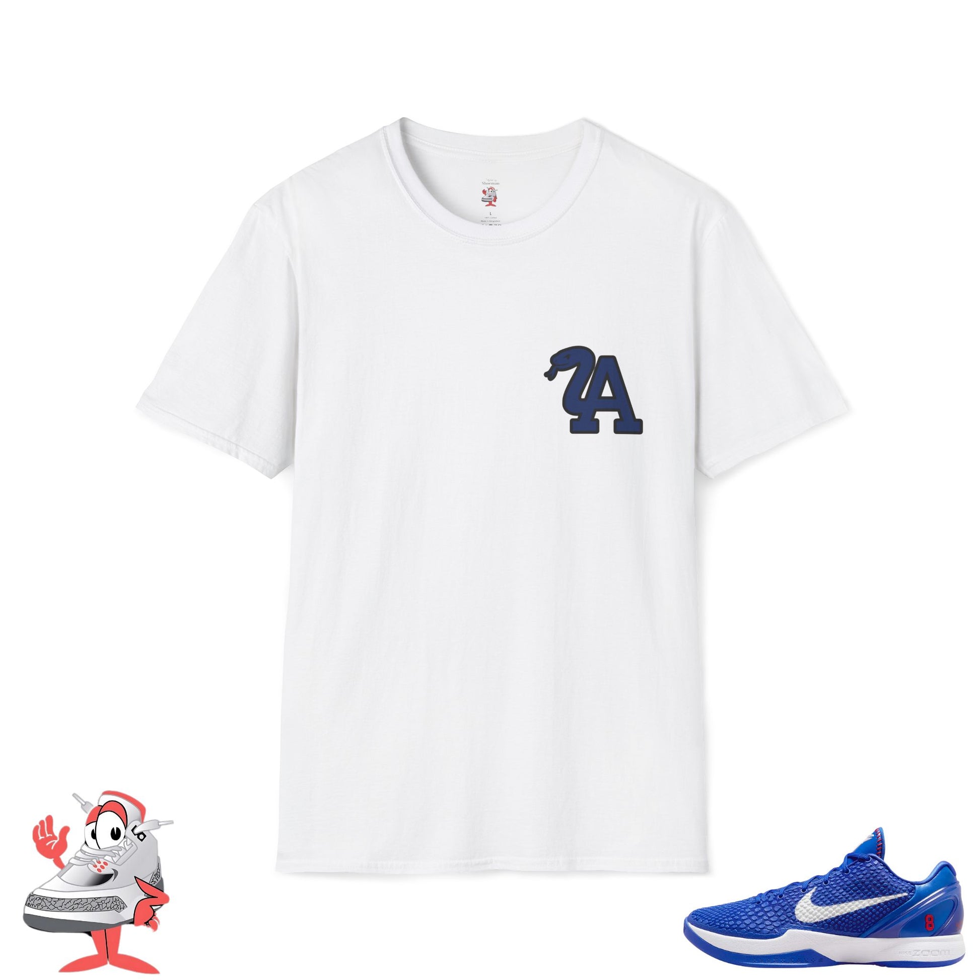 Matching Shirt For Nike Kobe 6 Proto Dodgers Blue White Unisex Tee LA Mamba Tee