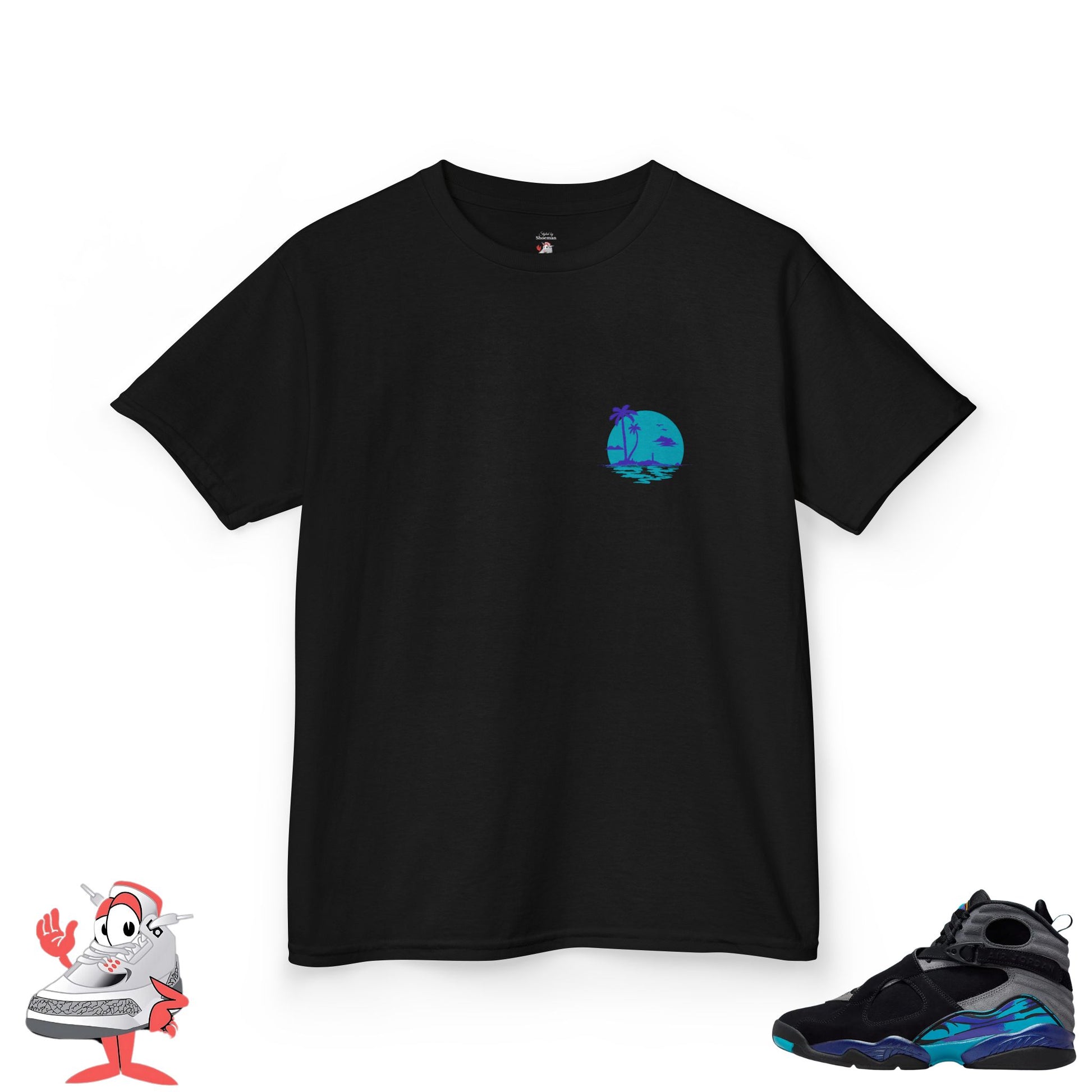 Kids Matching Shirt Nike Air Jordan Retro 8 Aqua Black Purple Sneaker Match Tee