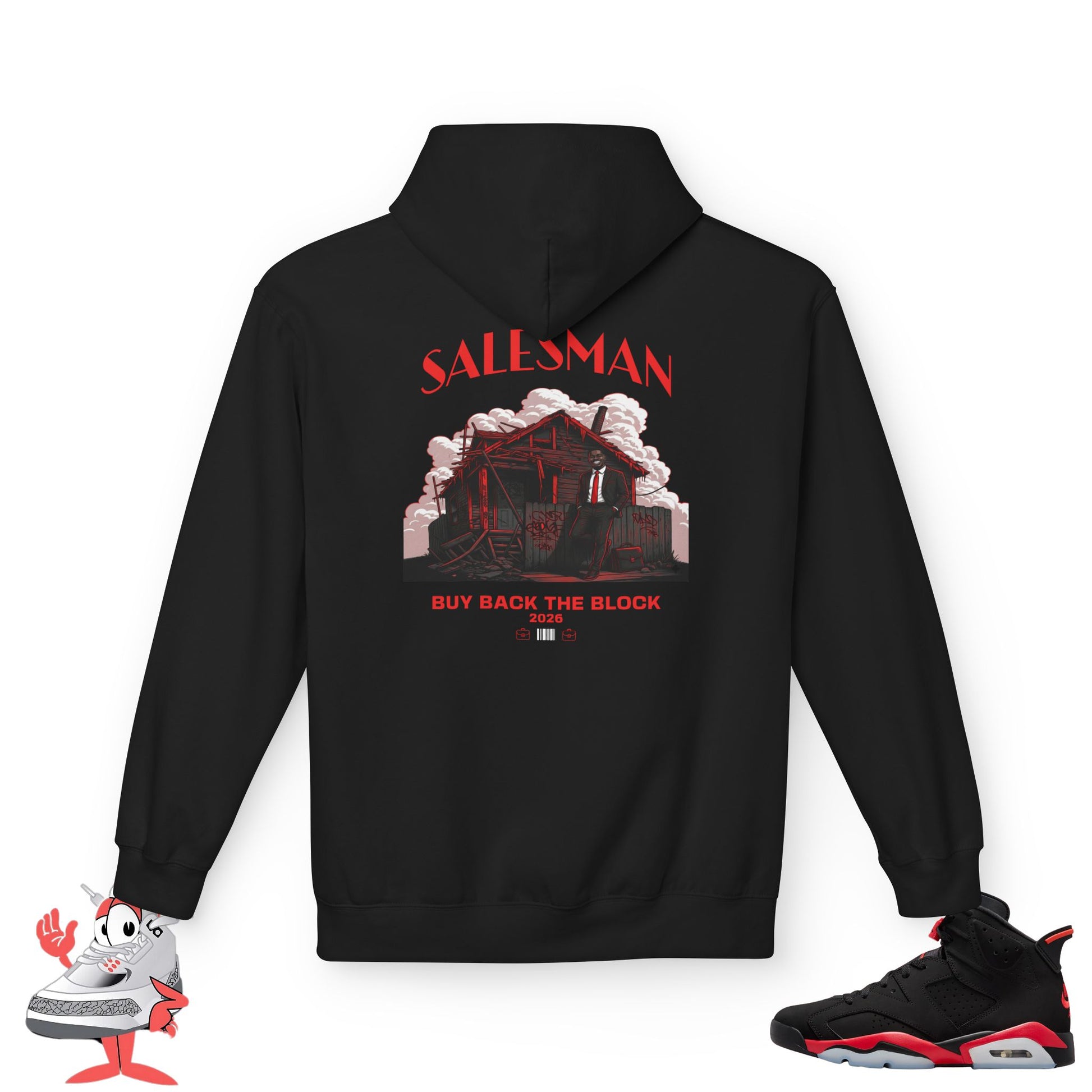 Buy Back The Block Hoodie Premium Streetwear to Match Jordan Retro 6 Reverse Infrared Salesman