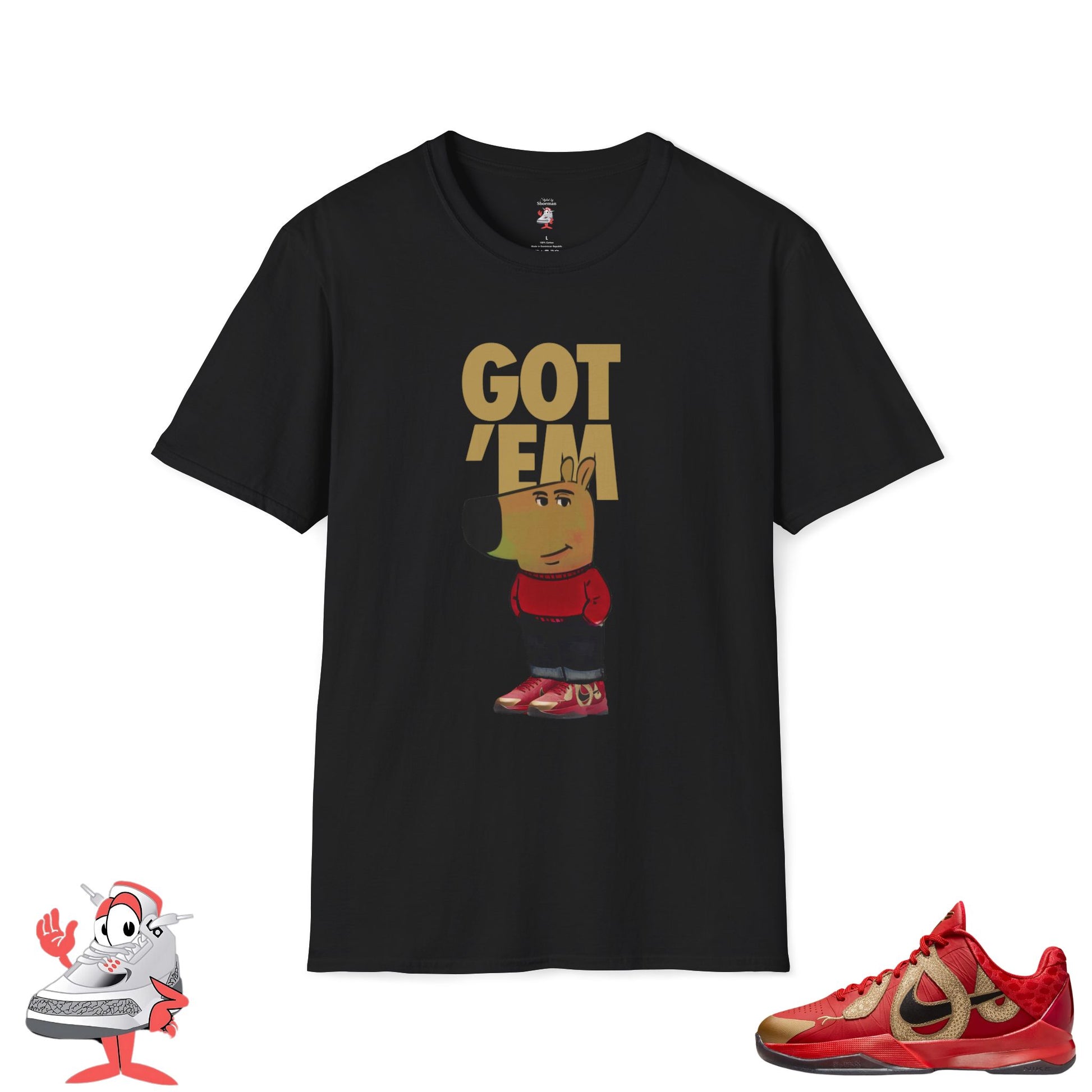 Matching Shirt For Kobe V Prototype Year Of Mamba Snake Red Gold Chill Guy Tee