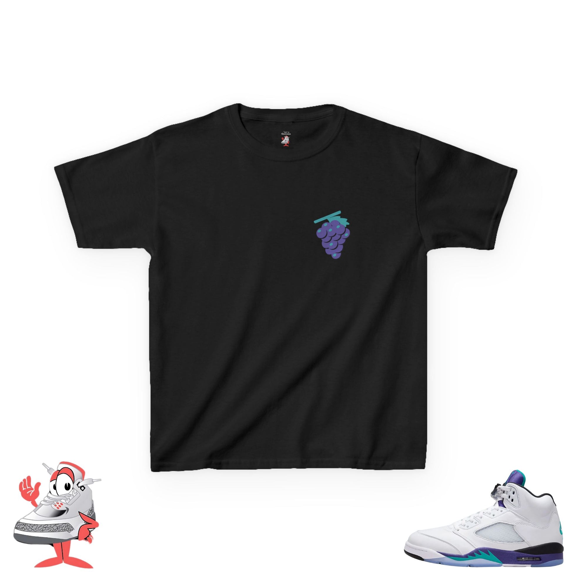 Kids Matching Shirt For Air Jordan Retro 5 Grape Sneaker Match Tee 90s Youth