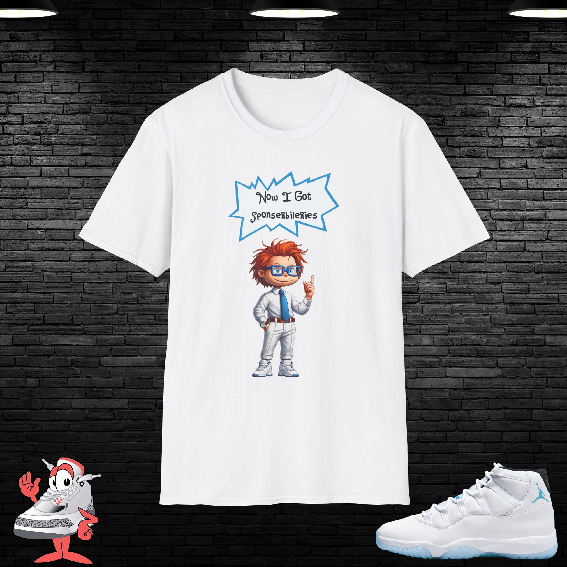 Air Jordan Legend Blue Retro 11 Matching Sneaker Tee Shirt Rugrats Graphic Funny