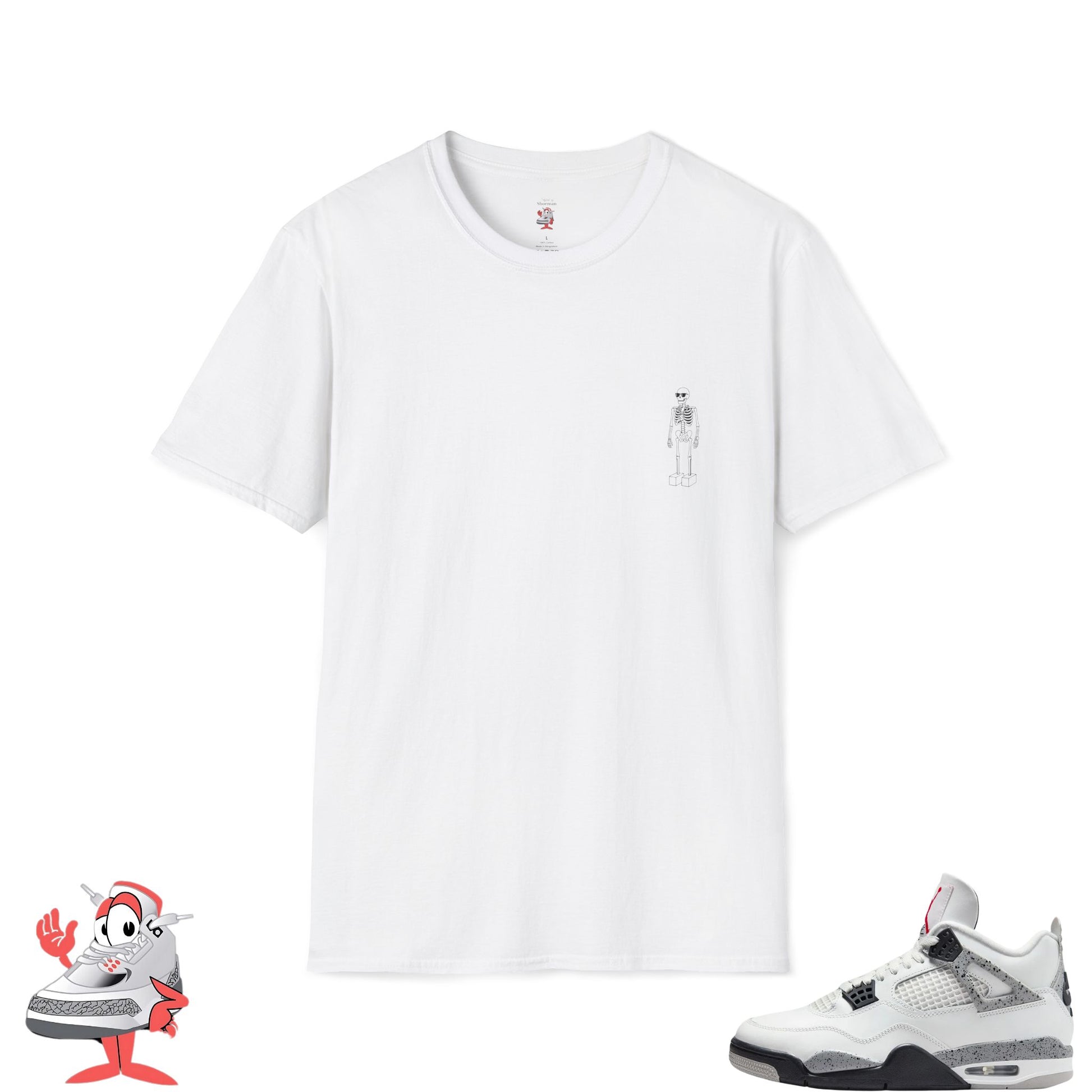 Matching Shirt For Air Jordan Retro 4 White Cement OG IV Tee Vintage Nike Match