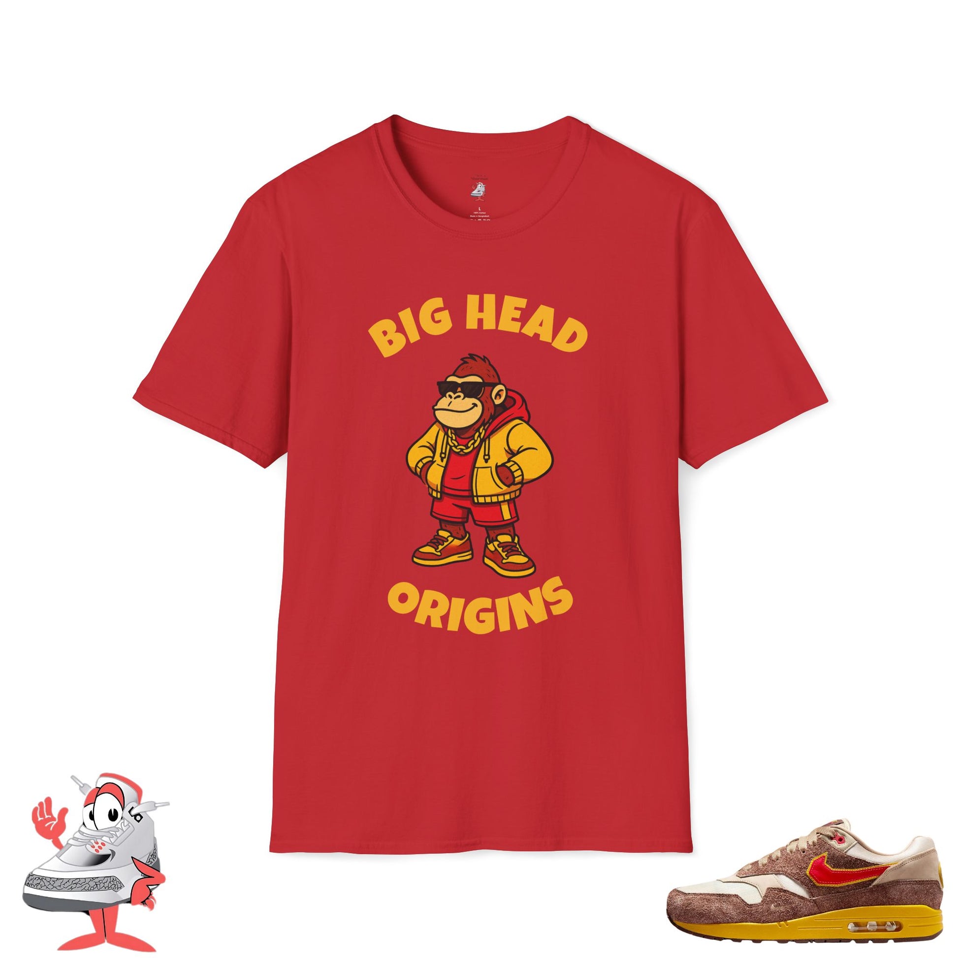 Matching Shirt for Nike Air Max 1 Big Head Origin T-Shirt Retro Gamer Tee