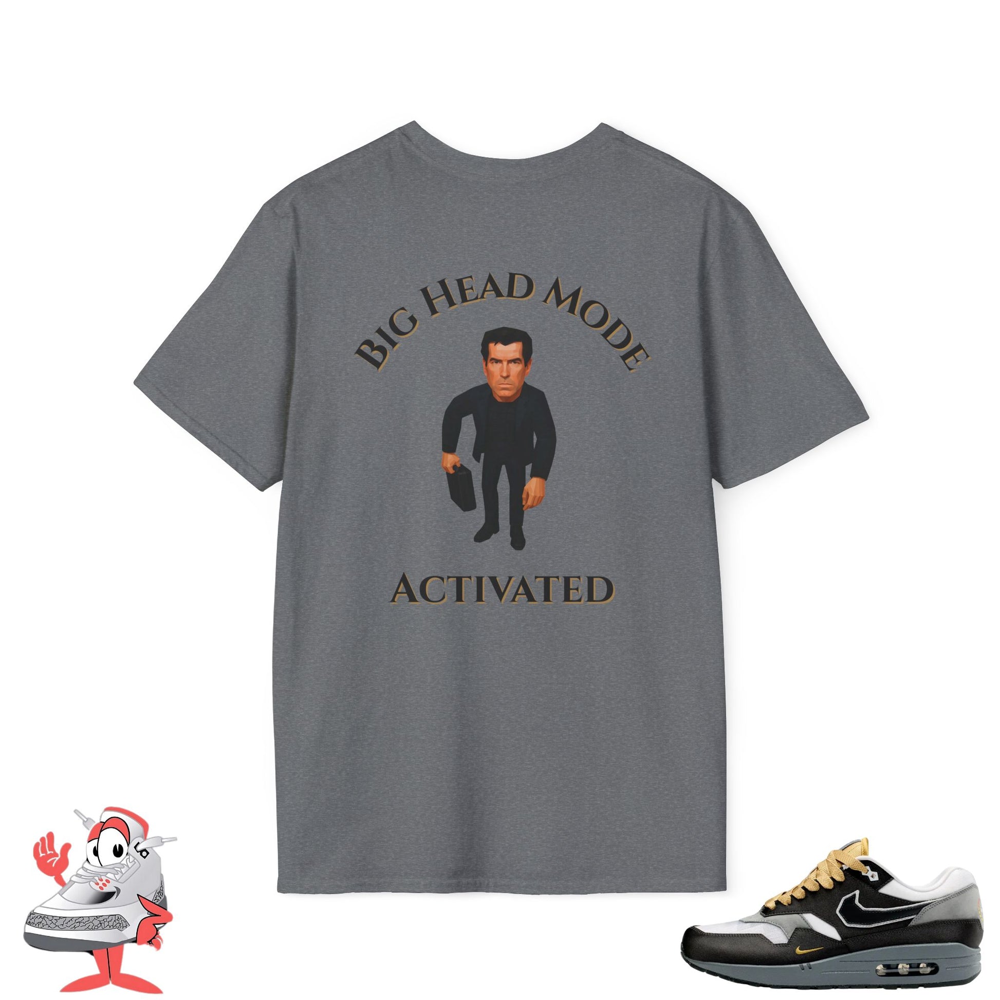 Matching Shirt For Nike Air Max 1 Big Head Mode T-Shirt Goldeneye 007 Match Tee