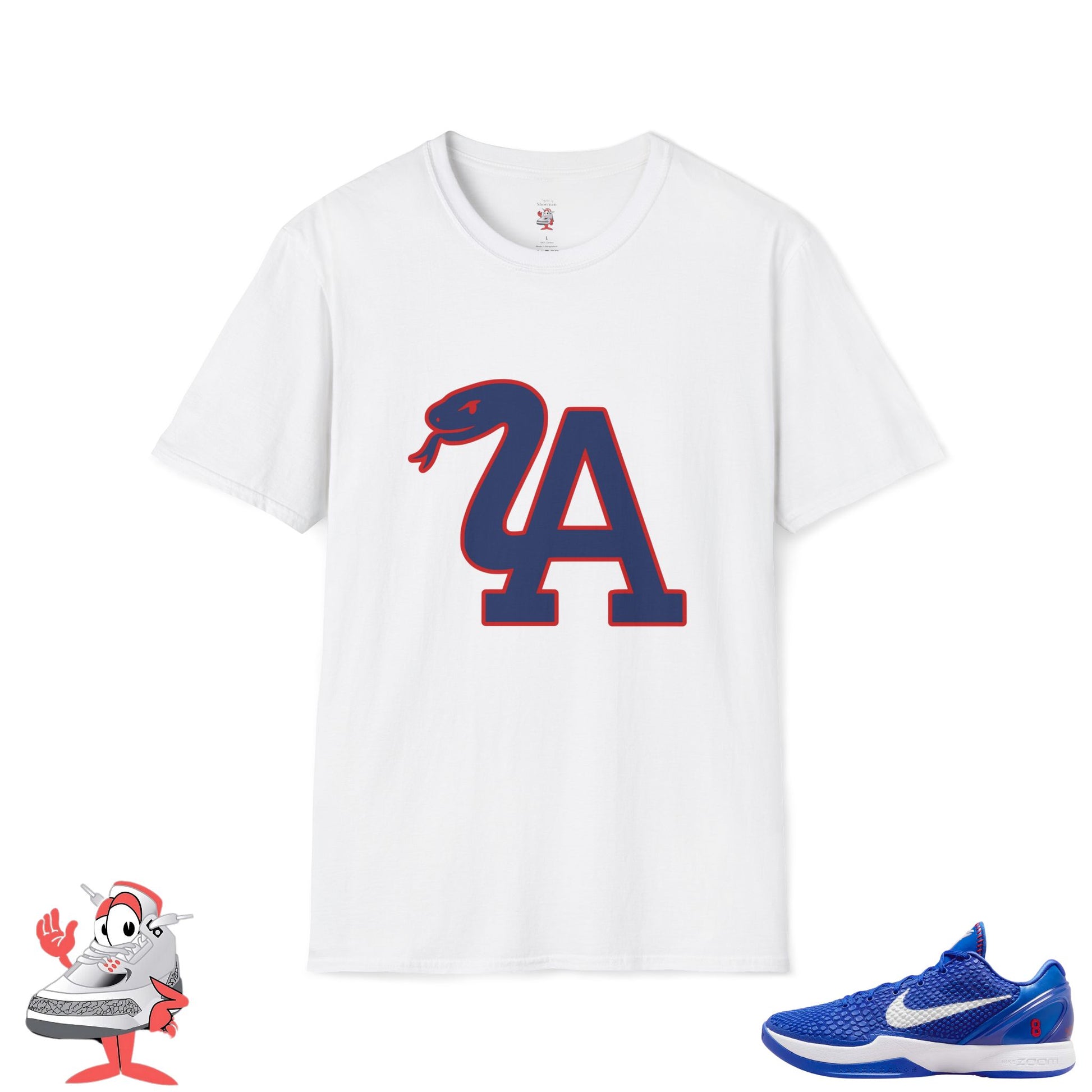 Matching Shirt For Nike Kobe 6 Proto Dodgers Blue White LA Mamba Sneaker Tee