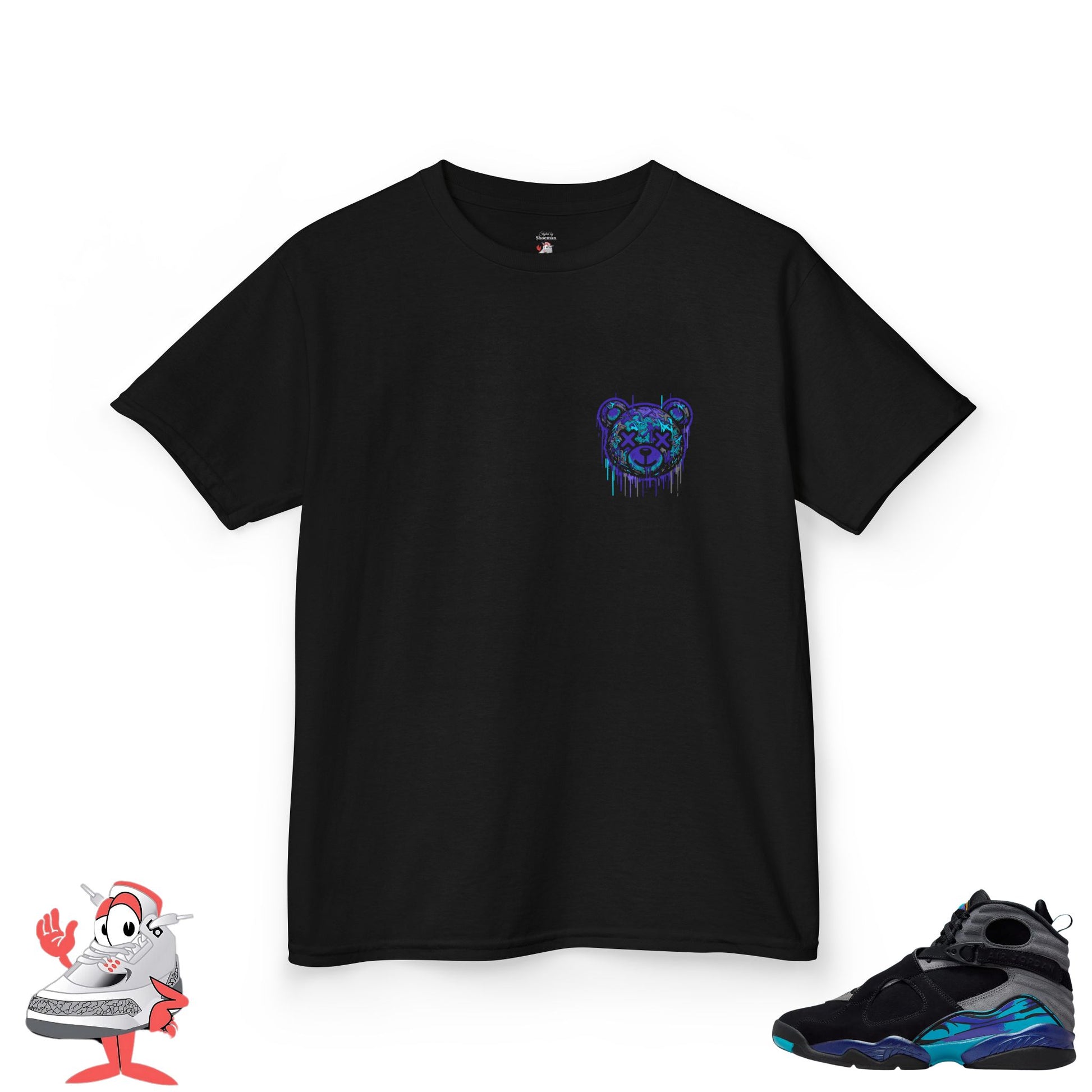 Kids Matching Shirt Nike Air Jordan Retro 8 Aqua Black Purple Sneaker Match Tee