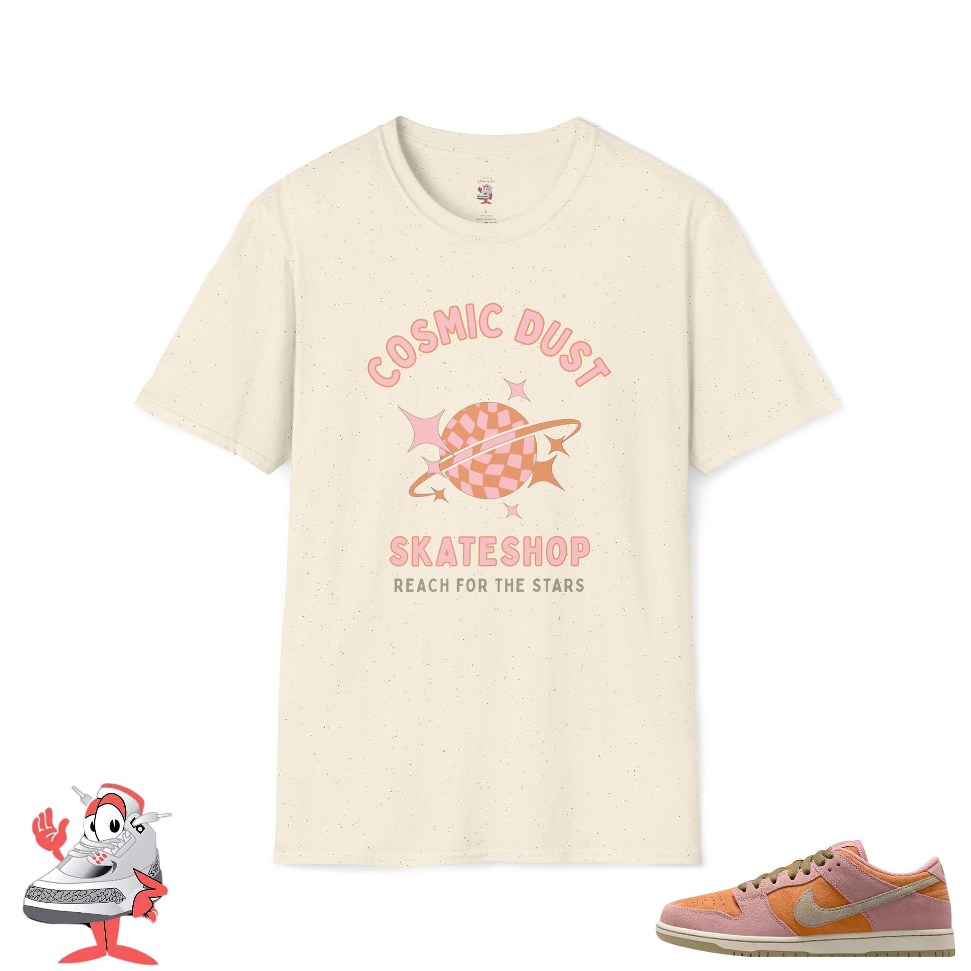 Matching Shirt For Nike Dunk SB Low Red Stardust Sneaker Match Skateboard Tee