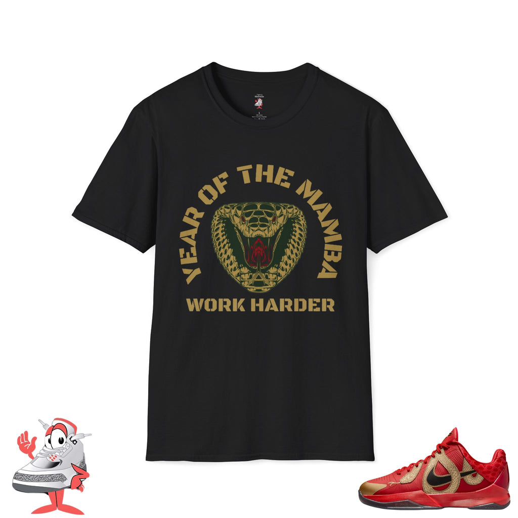 Matching Shirt For Kobe V Proto Year Of Mamba Snake Red Gold Sneaker Tee 2025
