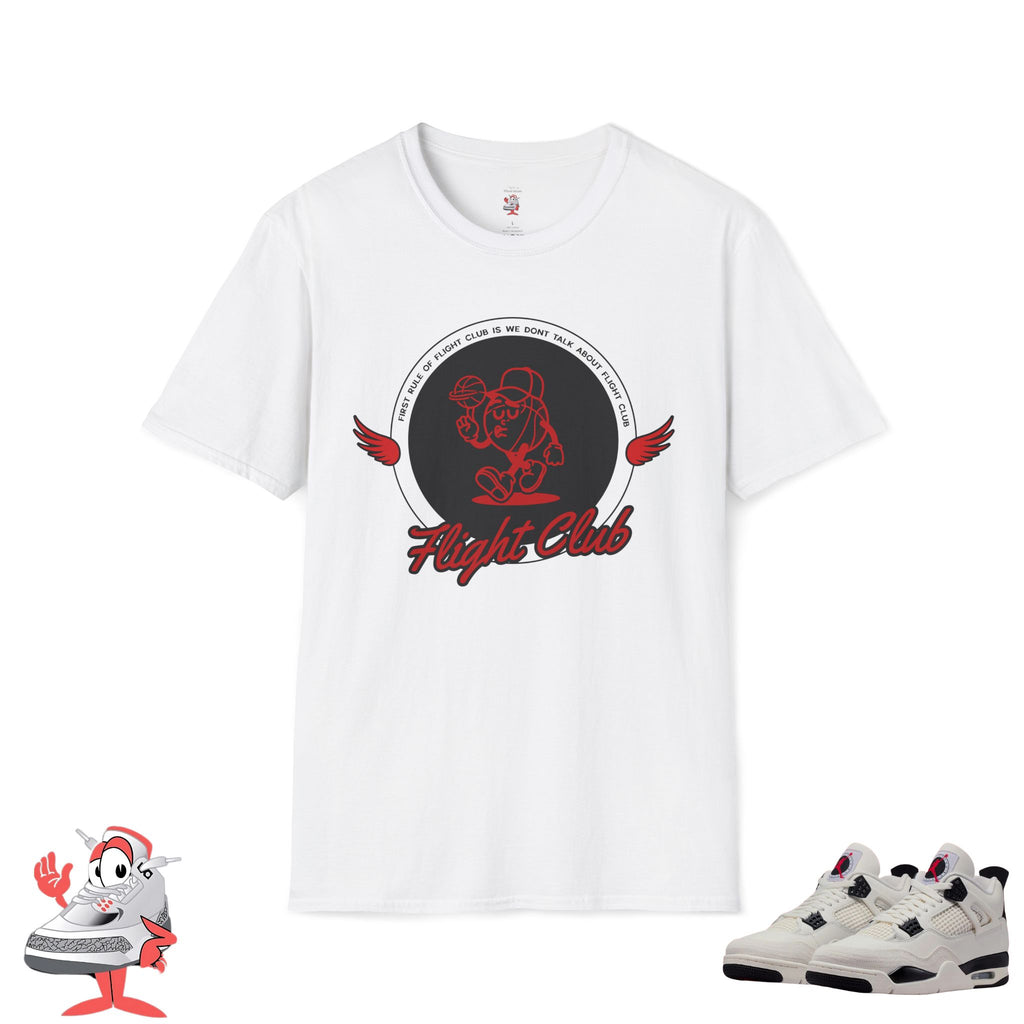 Matching Shirt For Air Jordan Retro 4 Flight Club White Black Red Sneaker Match