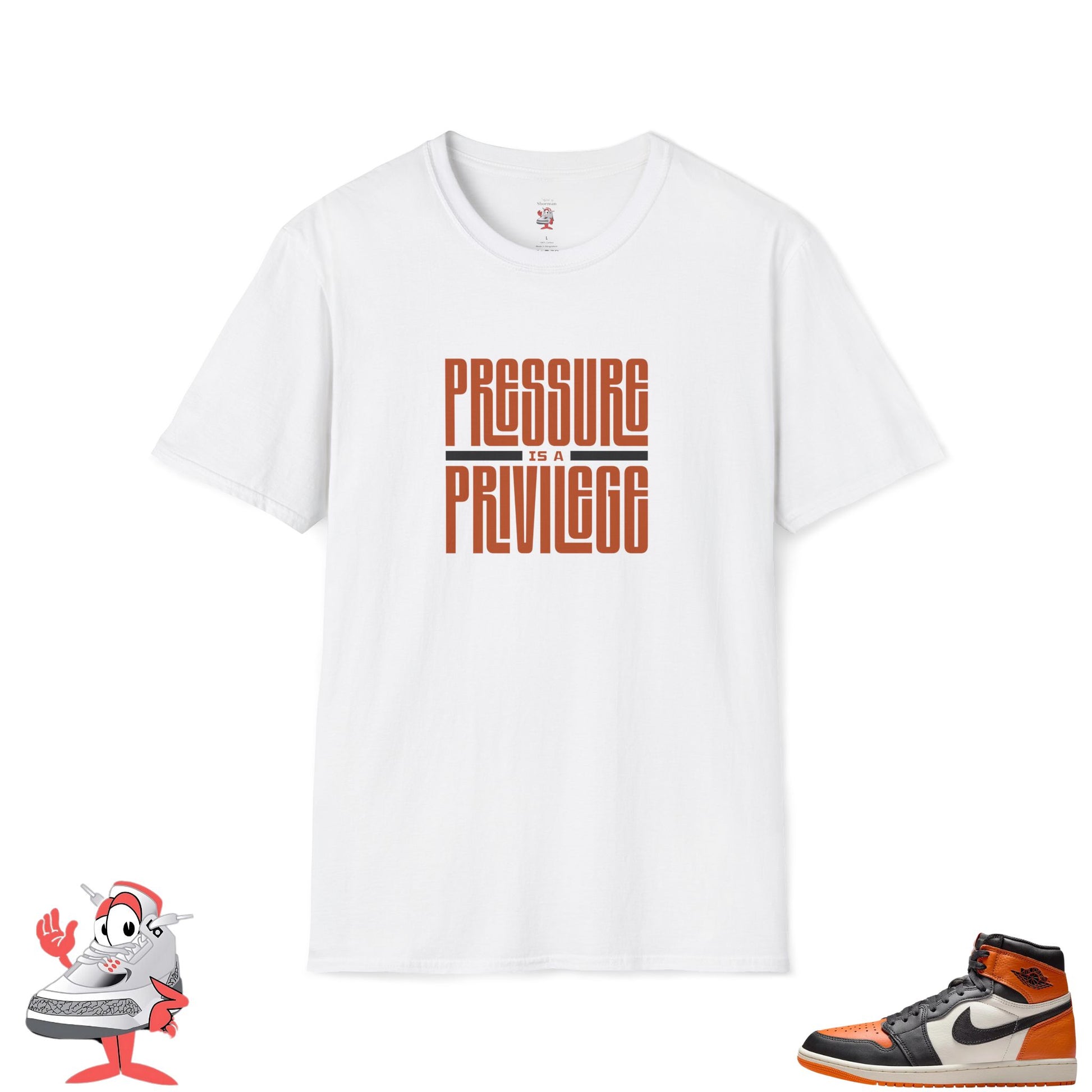 Matching Shirt For Air Jordan Retro 1 Shattered Backboard Black Orange White Tee