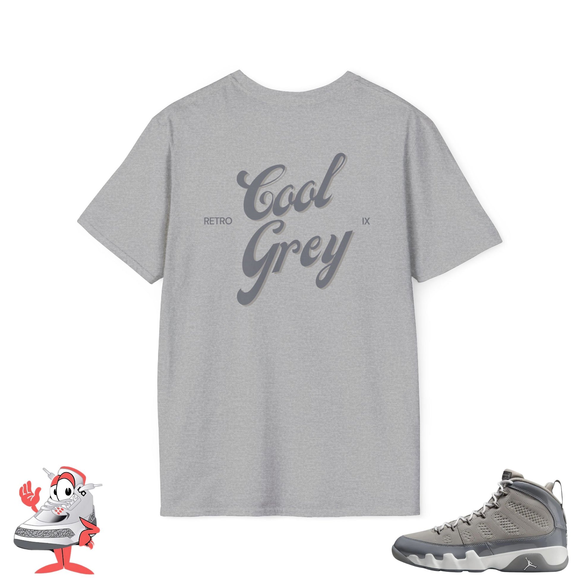 Matching Shirt for Air Jordan Retro 9 Cool Grey In Js We Trust T-Shirt Gray IX