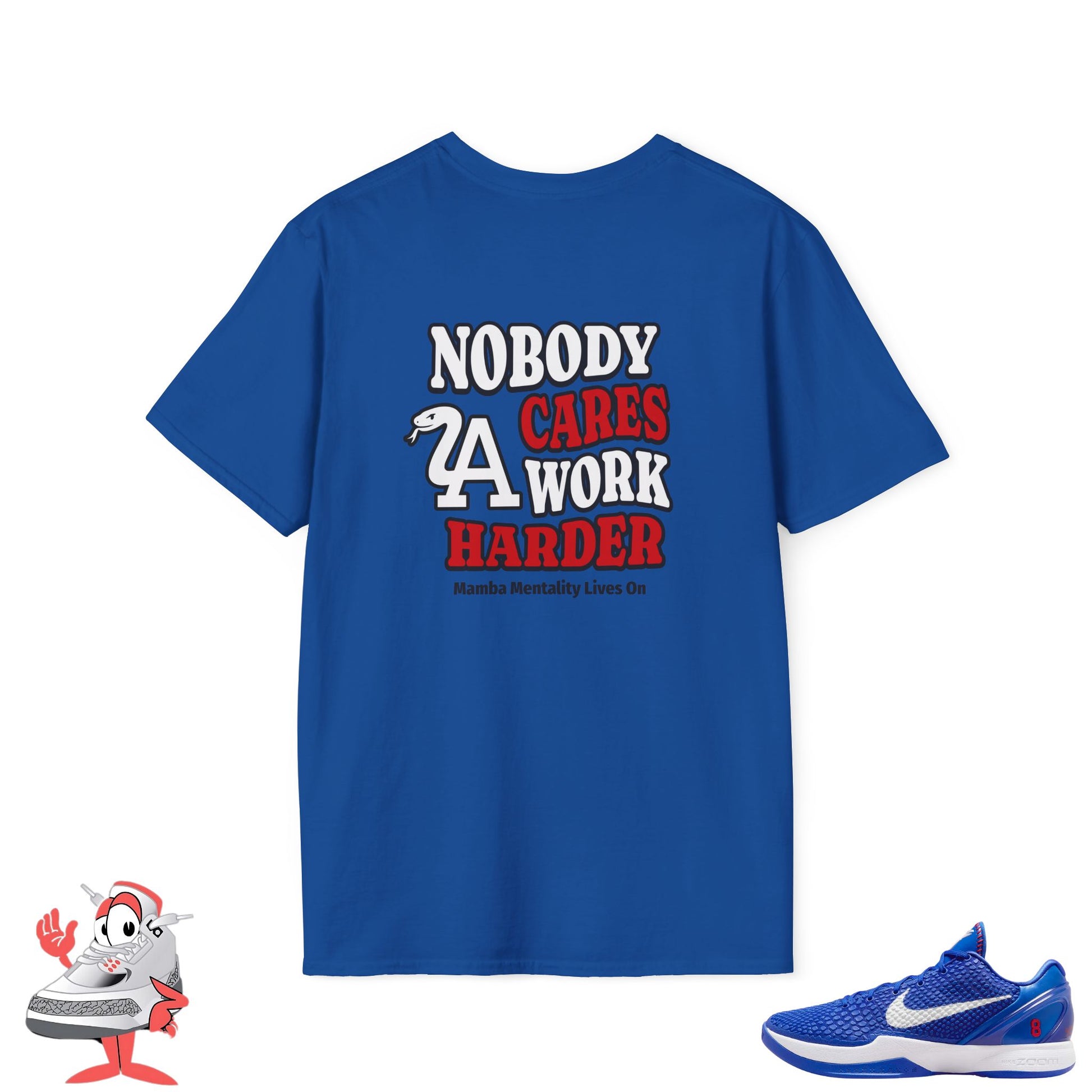 Matching Shirt For Nike Kobe 6 Proto Dodgers Blue White Unisex Tee LA Mamba Tee