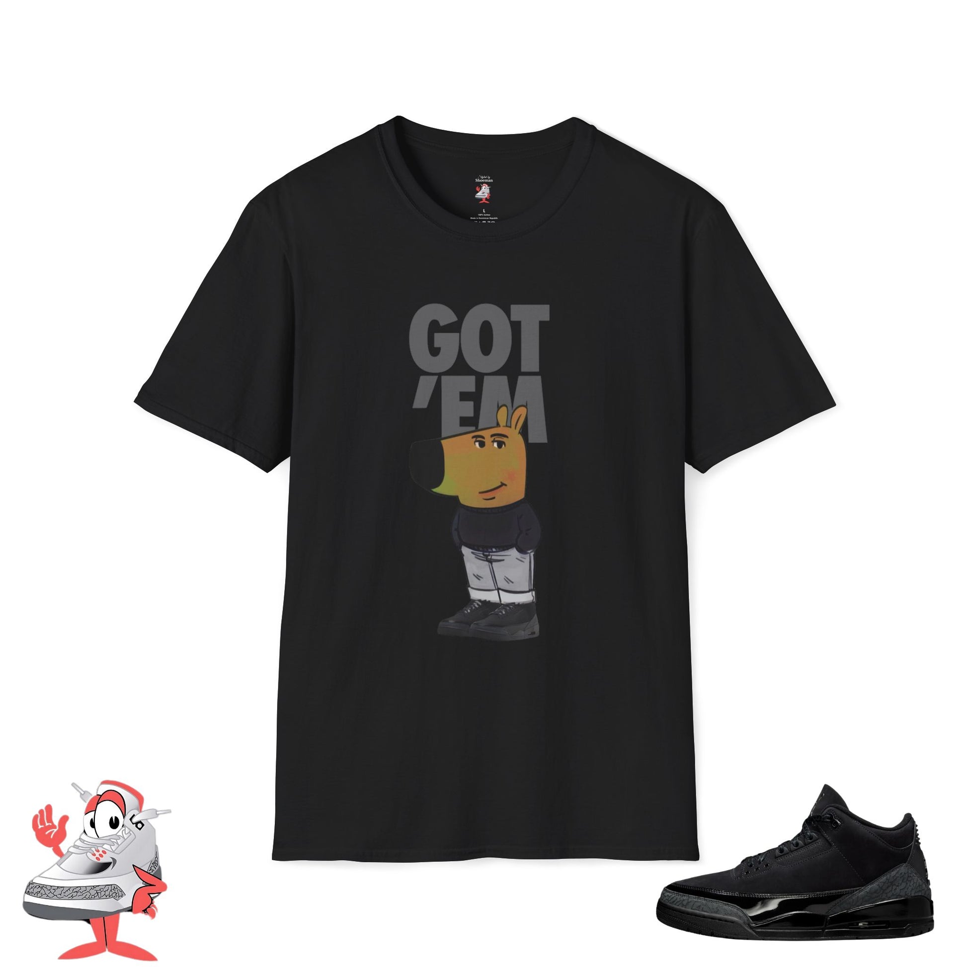 Matching Shirt Jordan Retro 3 Black Cat Unisex T-Shirt Retro Sneaker Chill Guy