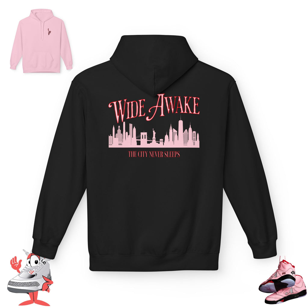 Matching Hoodie for Awake NY x Air Jordan Retro 5 Arctic Pink - ‘Wide Awake’ Hoodie – NYC Skyline Streetwear - Retro V Match