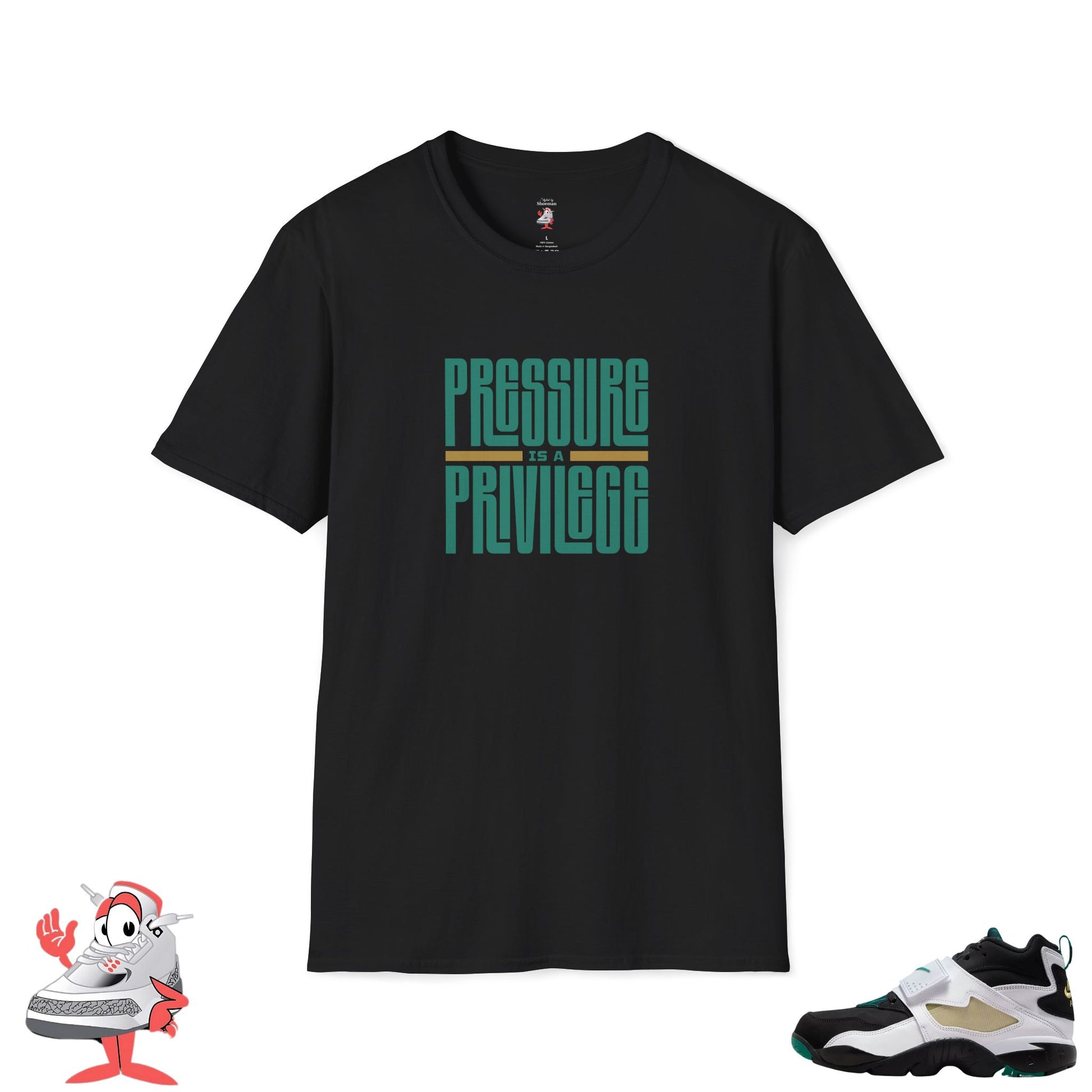 Matching Shirt Nike Air Diamond Turf Emerald Deion Sanders T-Shirt Teal Black