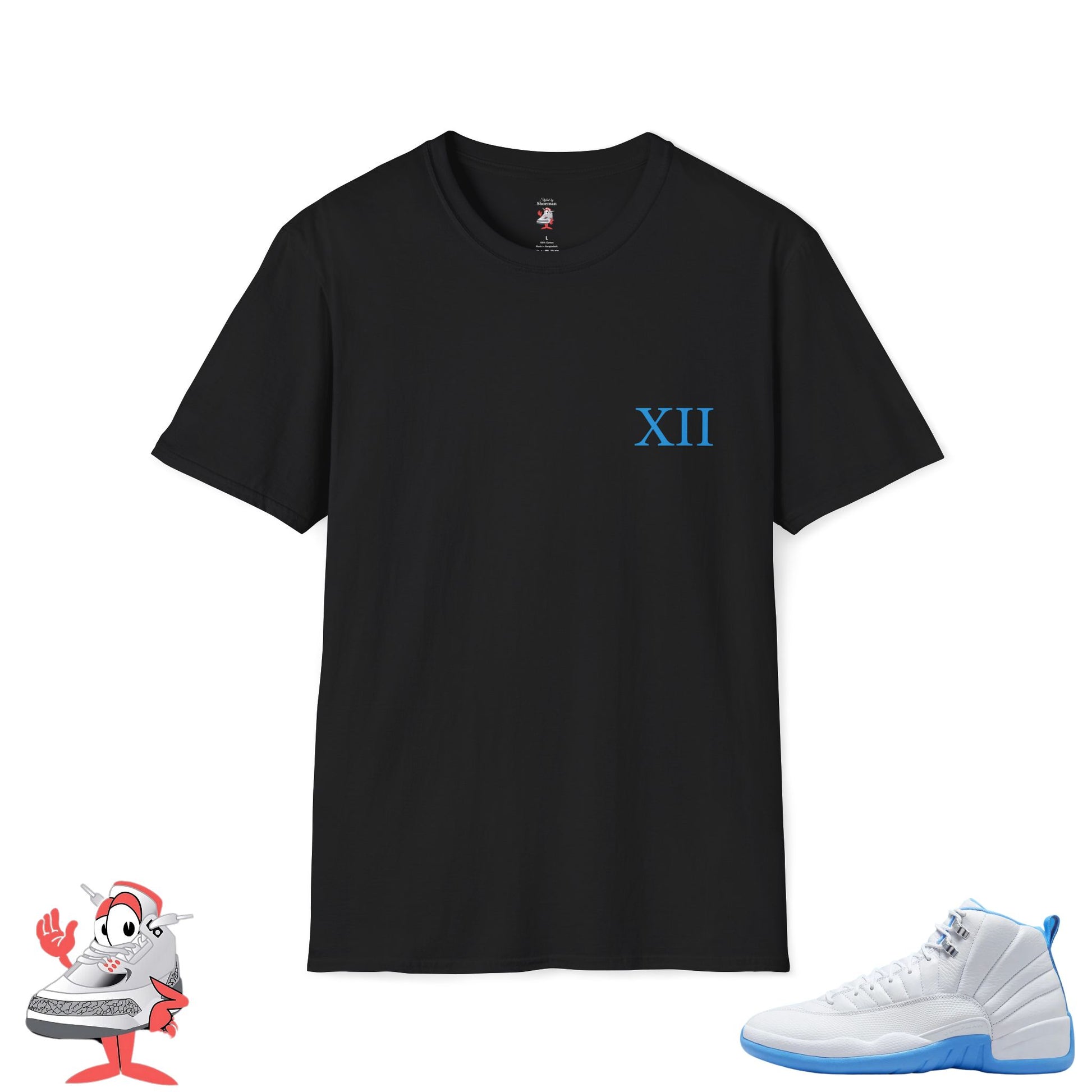 Matching Shirt For Air Jordan Retro 12 Melo White University Blue Sneaker Match