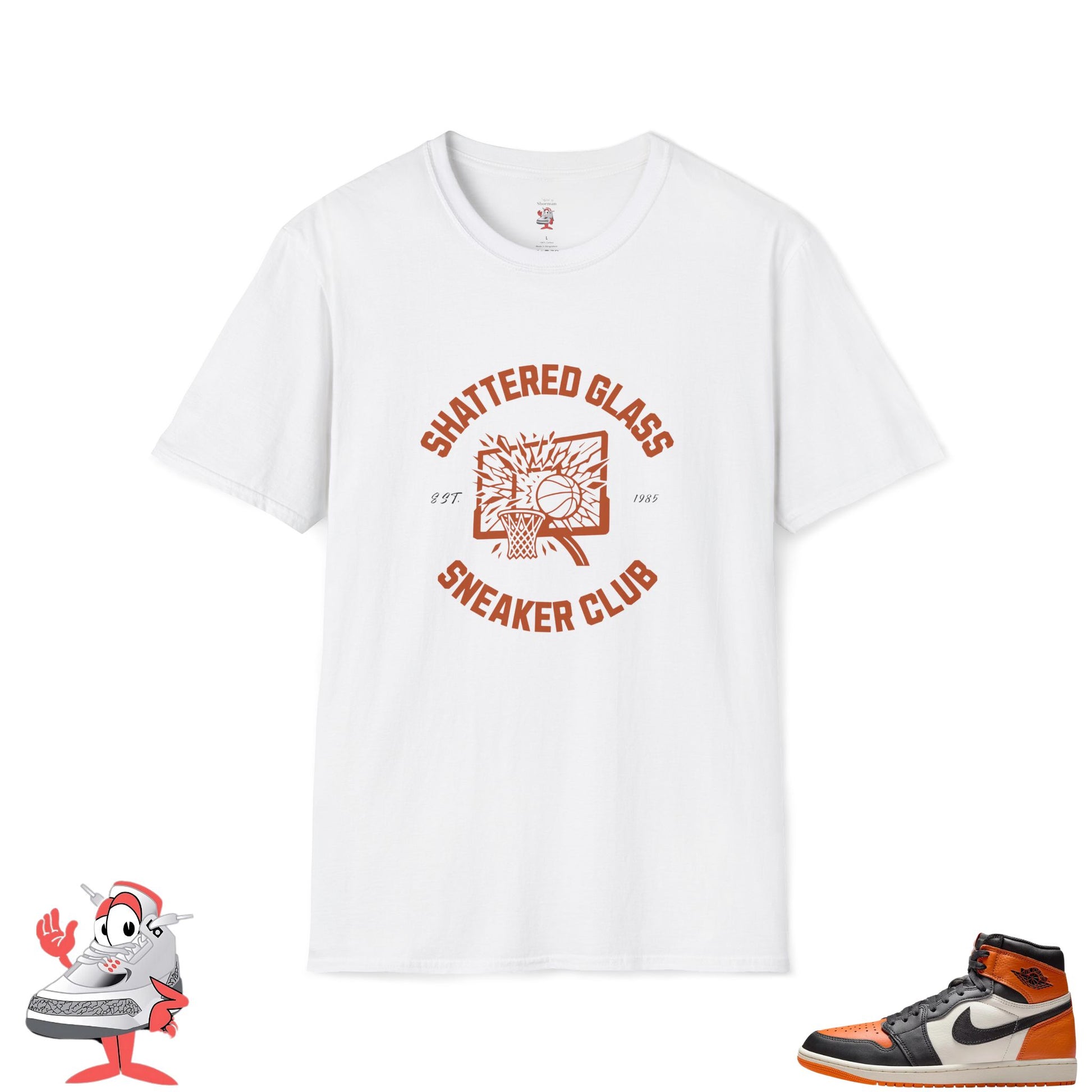 Matching Shirt For Air Jordan Retro 1 Shattered Backboard Black Orange Tee AJ1