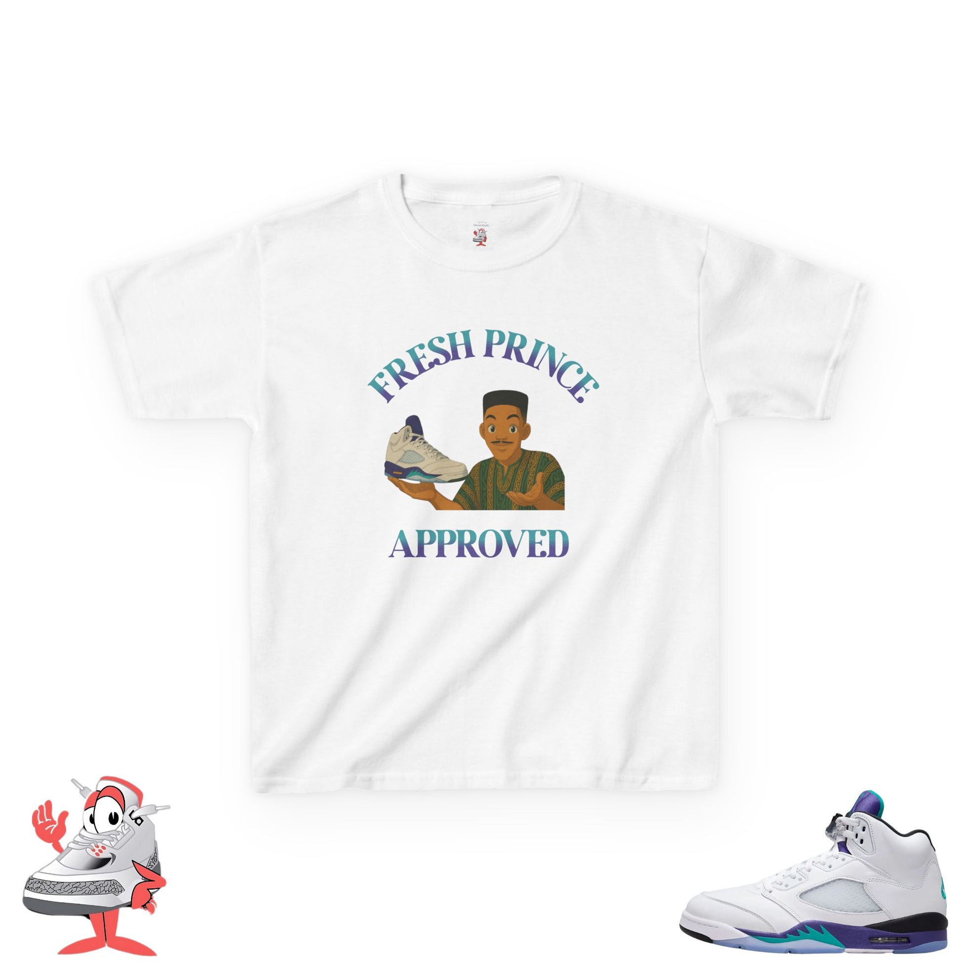 Kids Matching Shirt For Air Jordan Retro 5 Grape Sneaker Match Tee Fresh Prince