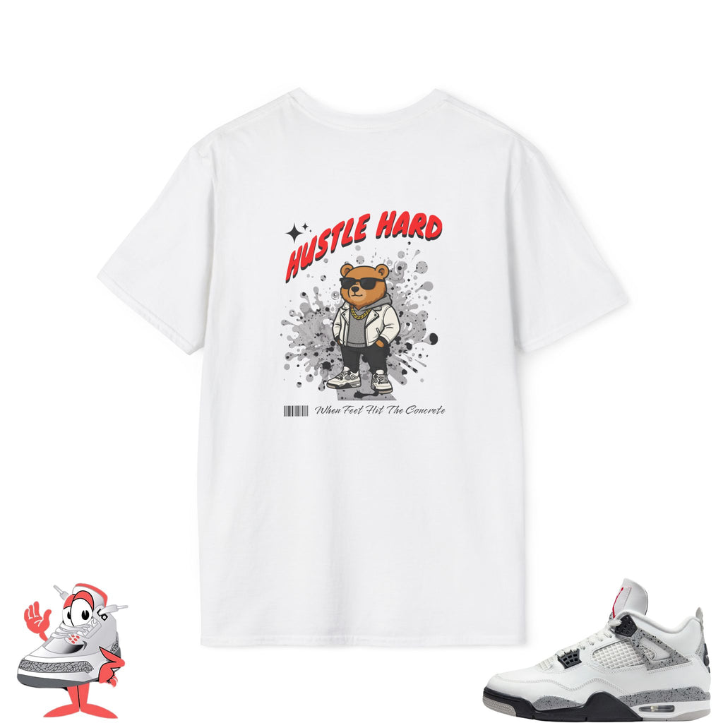Matching Shirt For Air Jordan Retro 4 White Cement OG IV Tee Vintage Nike Hustle