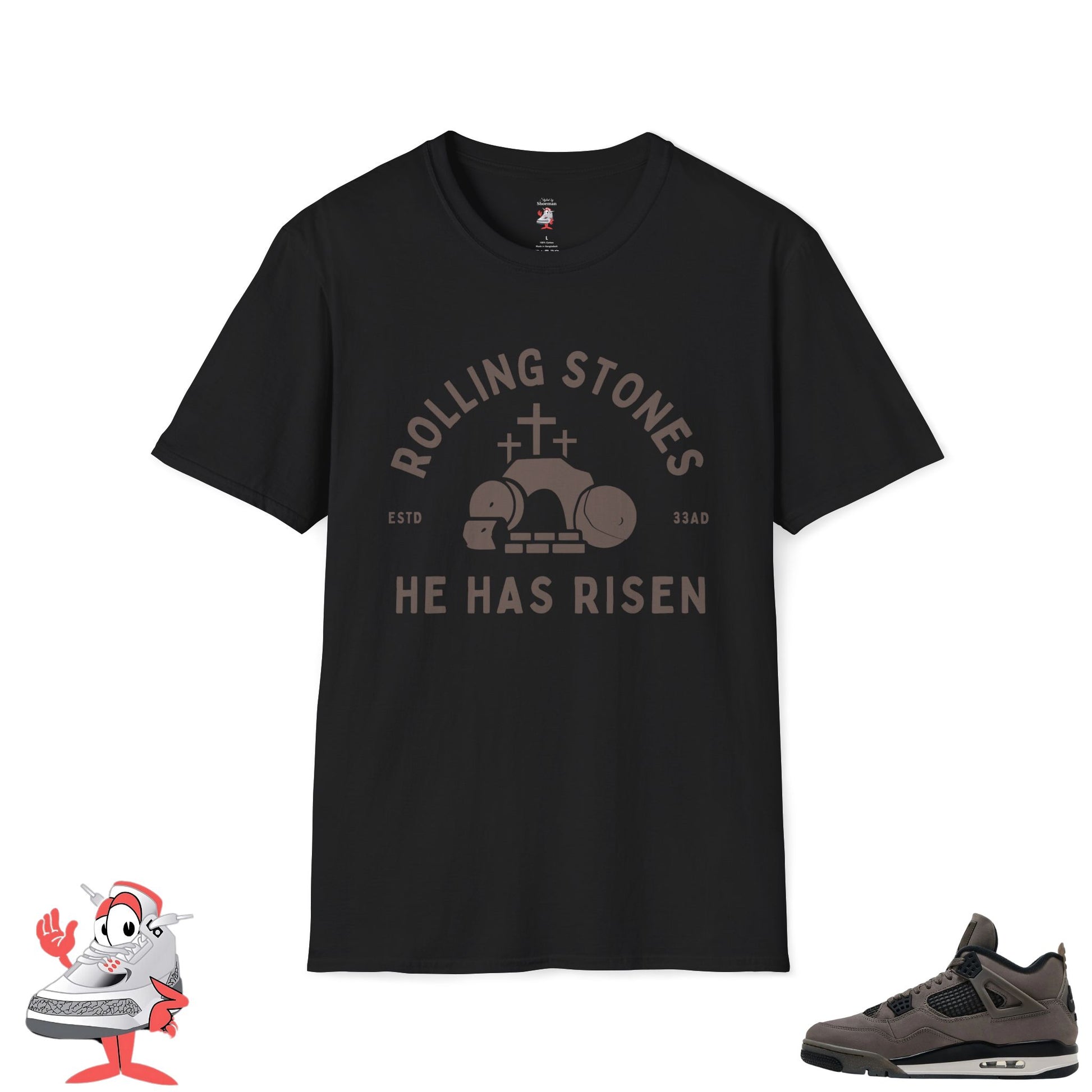 Matching Shirt For Air Jordan Retro 4 Cave Stone Sneaker Match Tee Christian Rolling Stone
