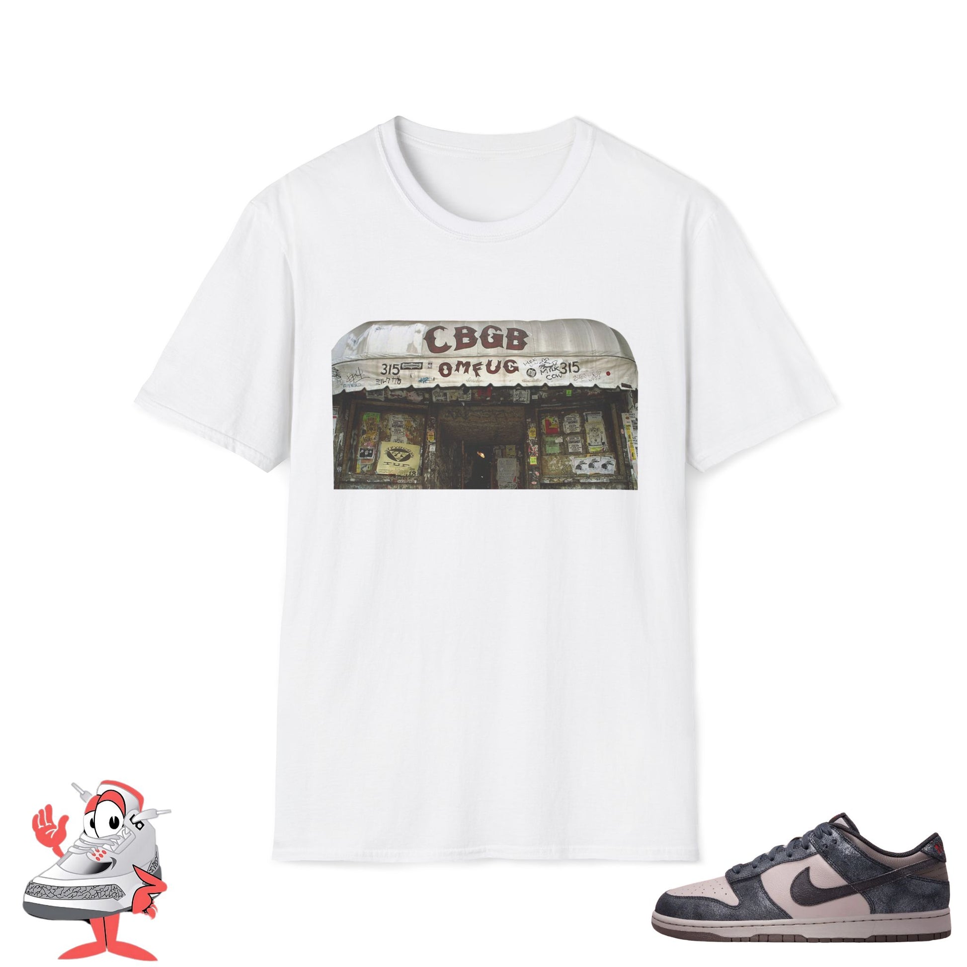 Nike Dunk Low SB CBGB Matching Shirt Vintage Graphic T-Shirt Unisex Music Tee