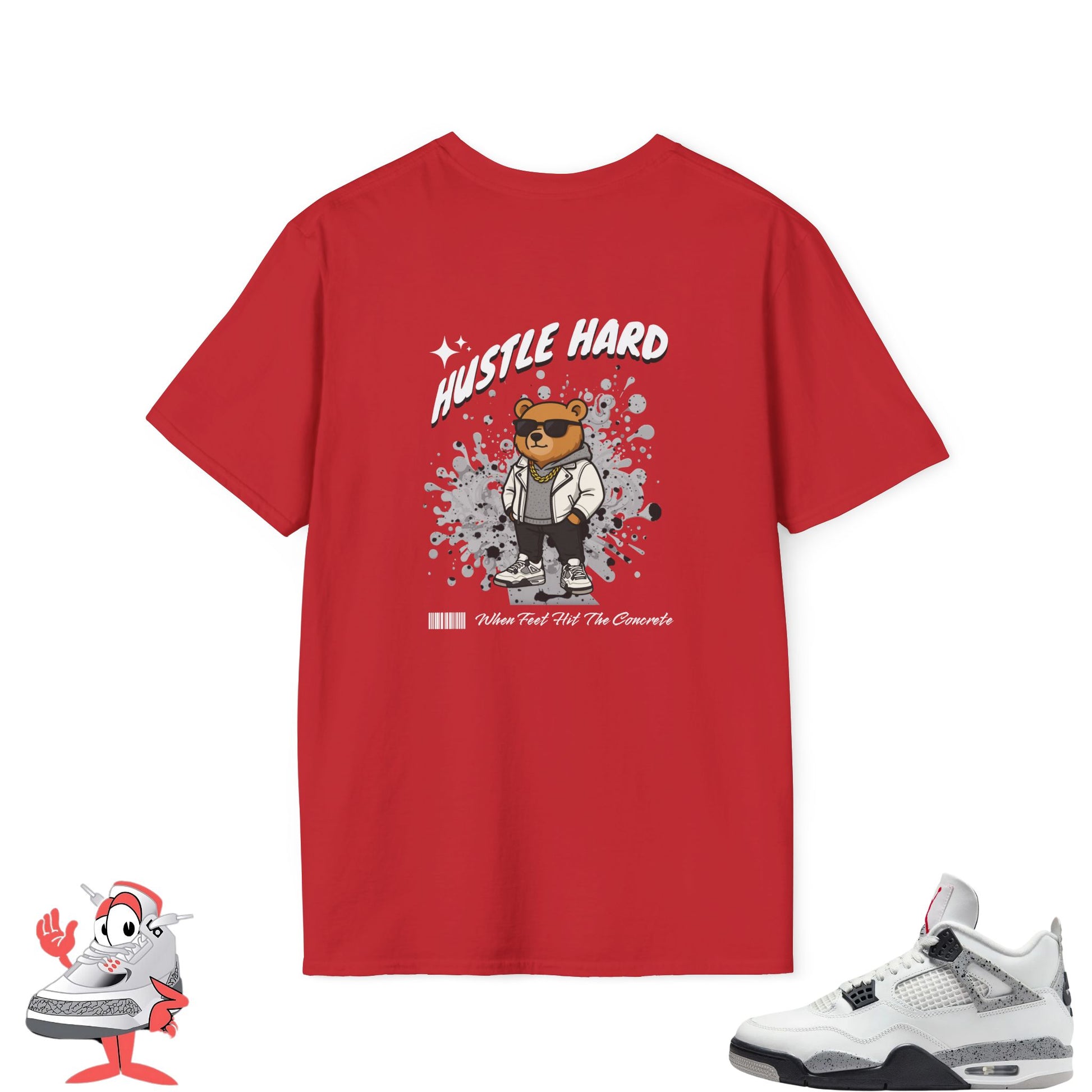 Matching Shirt For Air Jordan Retro 4 White Cement OG IV Tee Vintage Nike Hustle