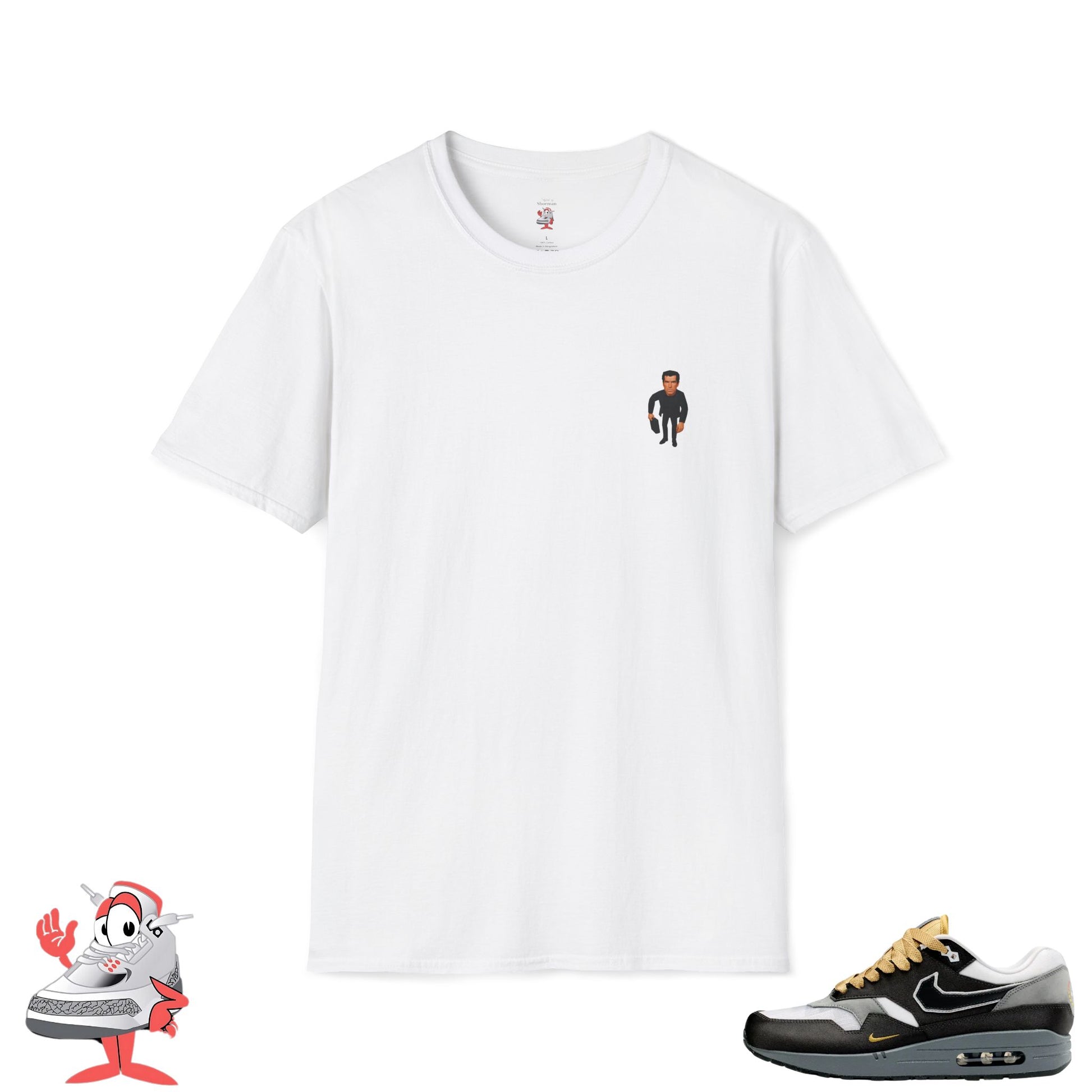 Matching Shirt For Nike Air Max 1 Big Head Mode T-Shirt Goldeneye 007 Match Tee