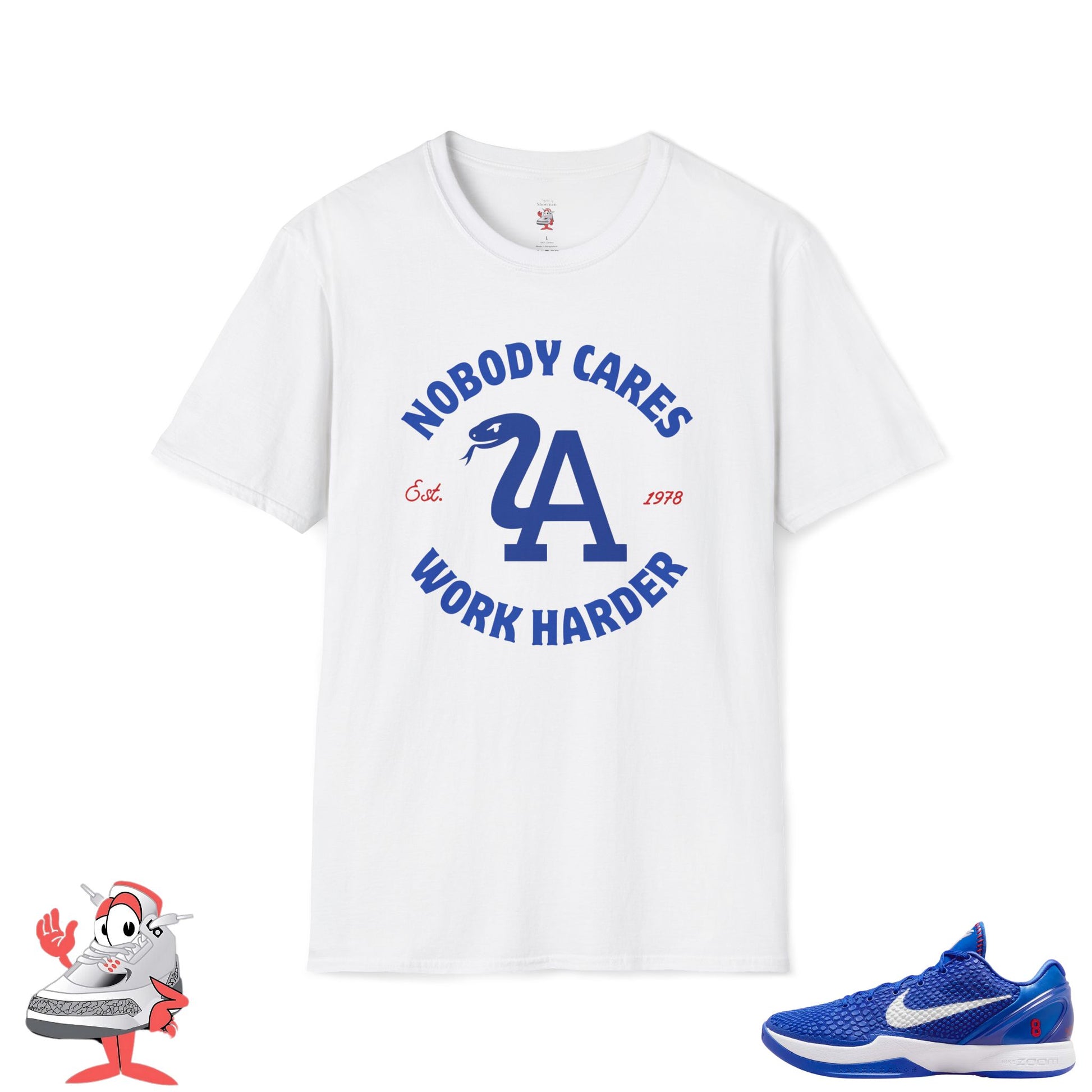 Matching Shirt For Nike Kobe 6 Proto Dodgers Blue White Unisex Tee LA Mamba Tee