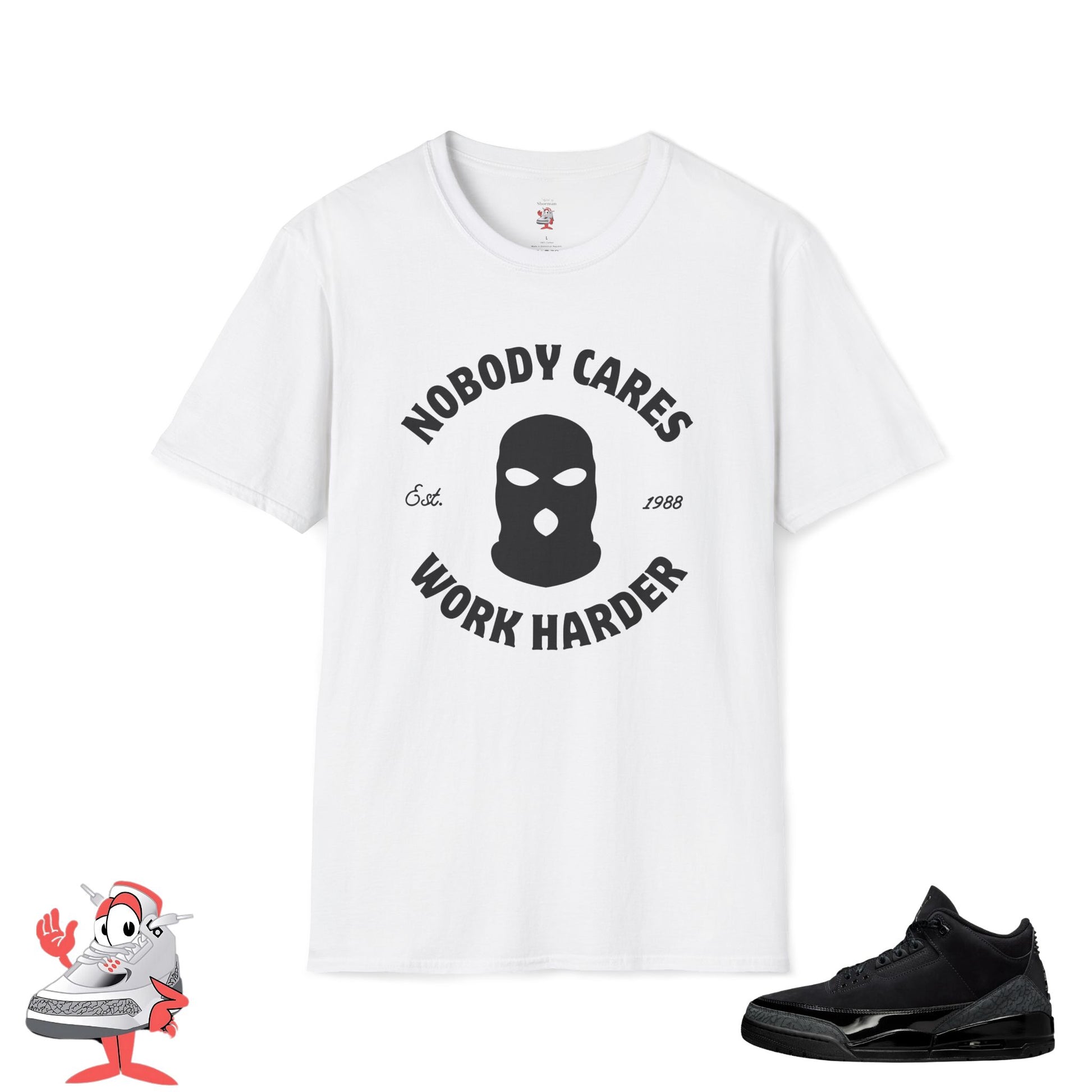 Matching Shirt For Jordan Retro 3 Black Cat Unisex T-Shirt Work Harder Sneaker