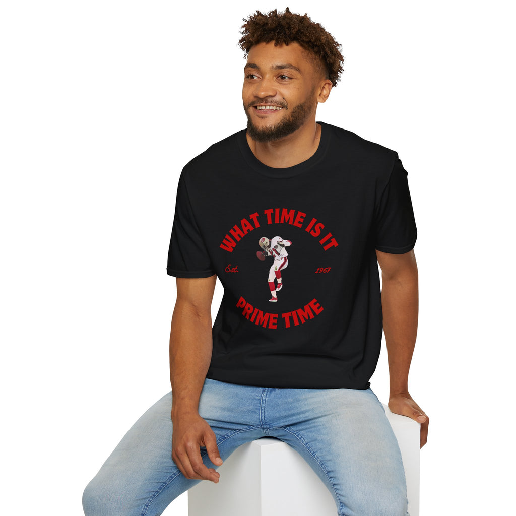 Prime Time T-Shirt Matches Nike Air Diamond Turf 2 Prime Red 49ers Shoes Deion