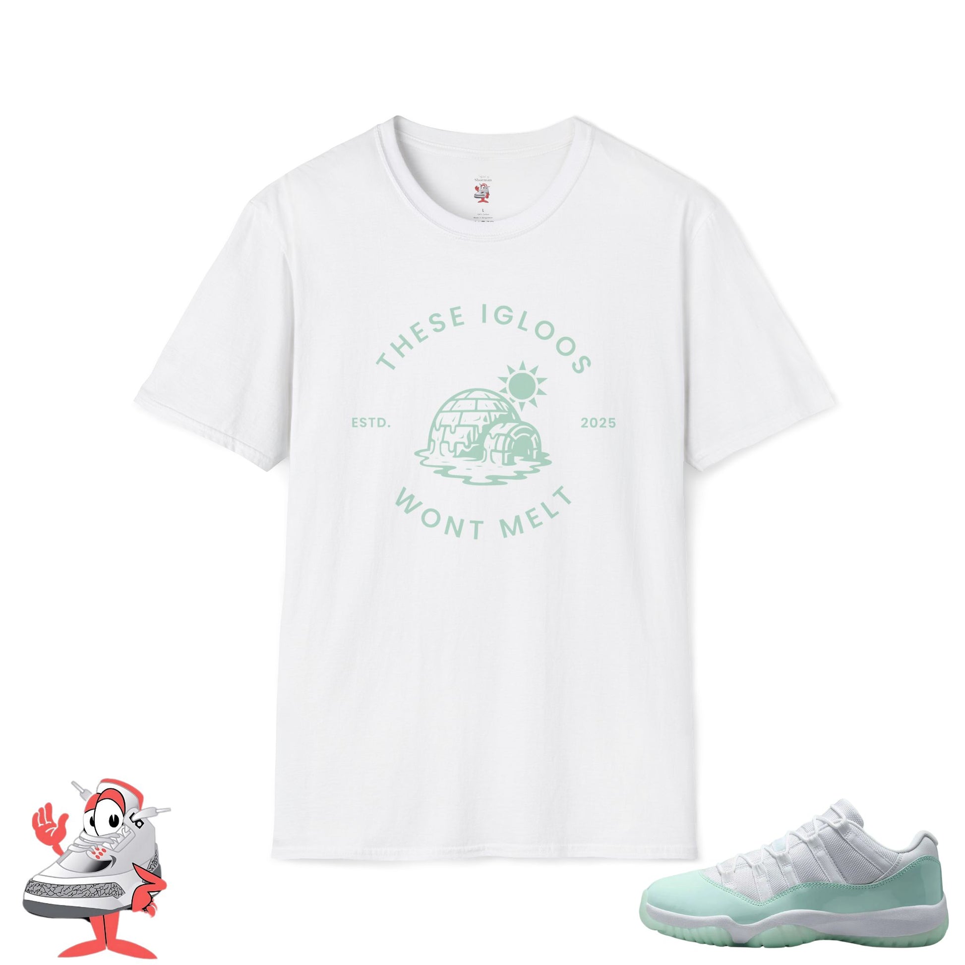 Matching Shirt For Air Jordan Retro 11 Low Igloo Sneaker XI Nike White Green